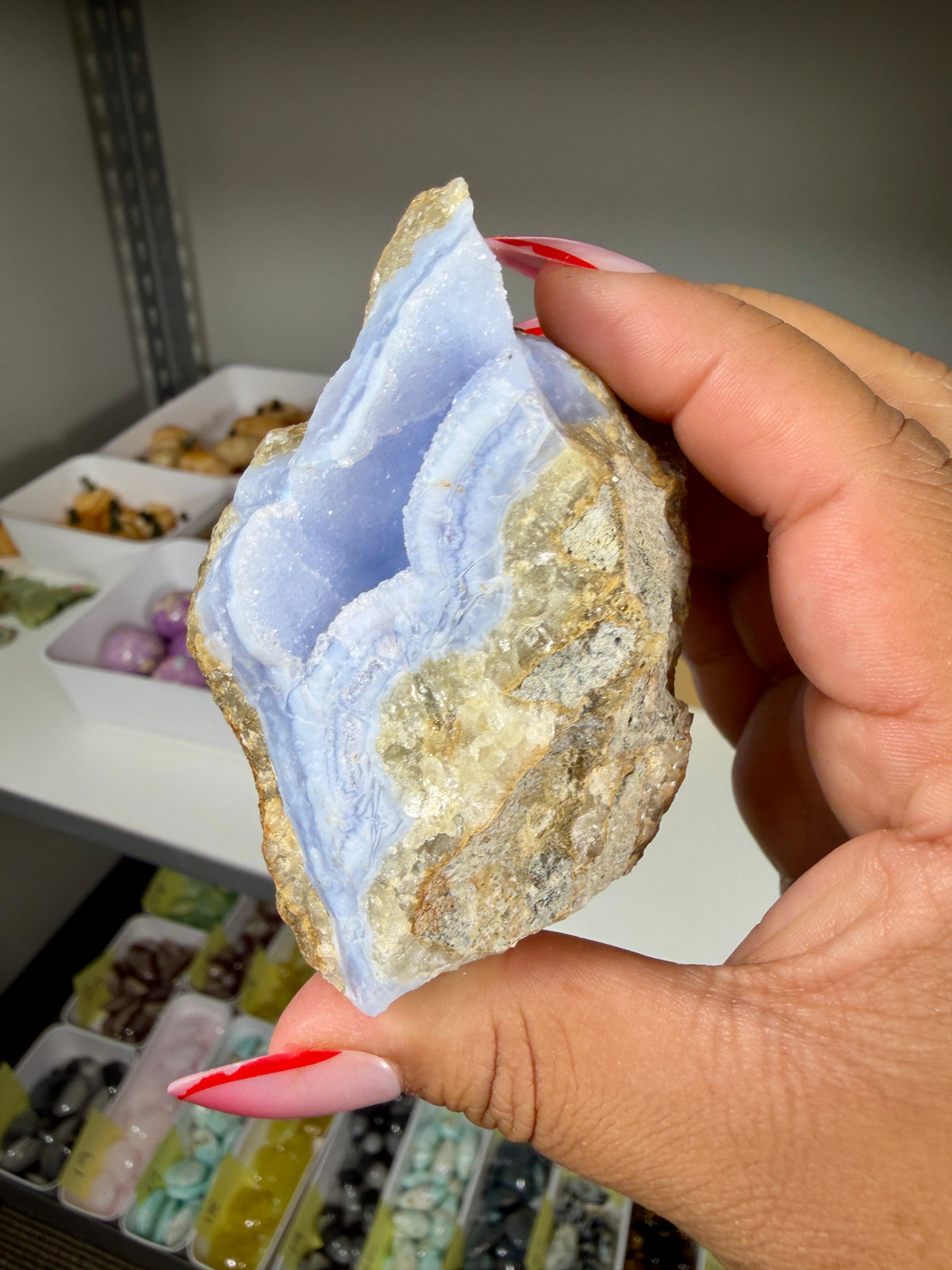 Gorgeous Blue Chalcedony w/ Druzy (Blue Lace Agate) | Malawi
