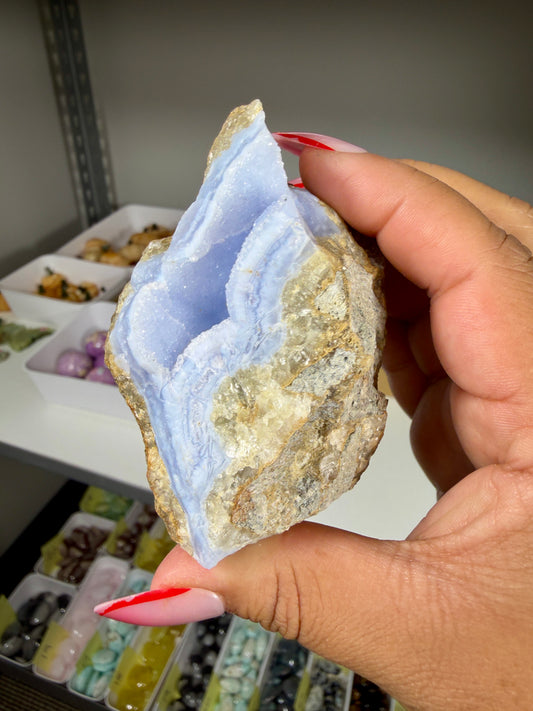 Gorgeous Blue Chalcedony w/ Druzy (Blue Lace Agate) | Malawi
