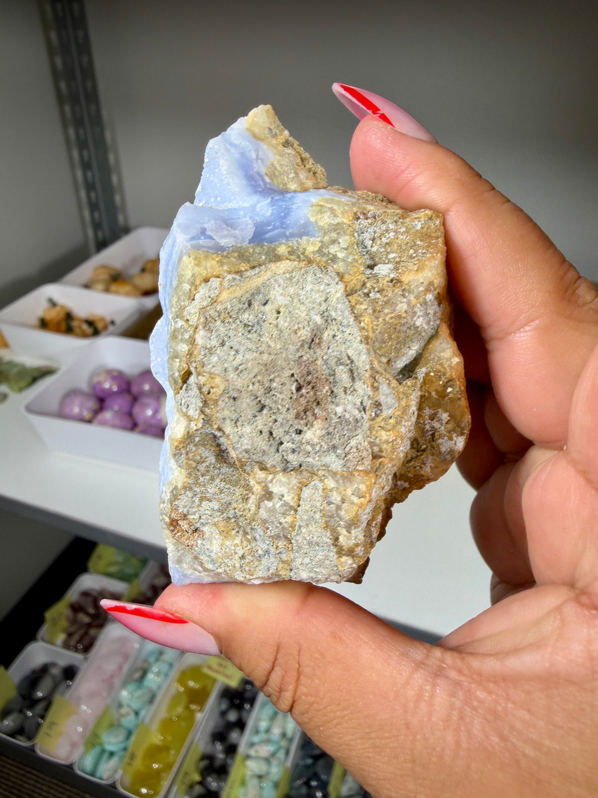 Gorgeous Blue Chalcedony w/ Druzy (Blue Lace Agate) | Malawi