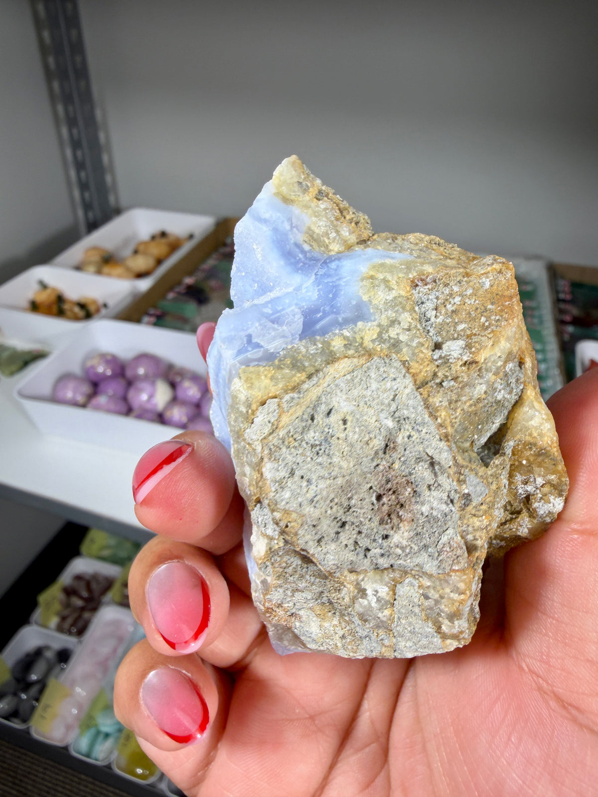Gorgeous Blue Chalcedony w/ Druzy (Blue Lace Agate) | Malawi