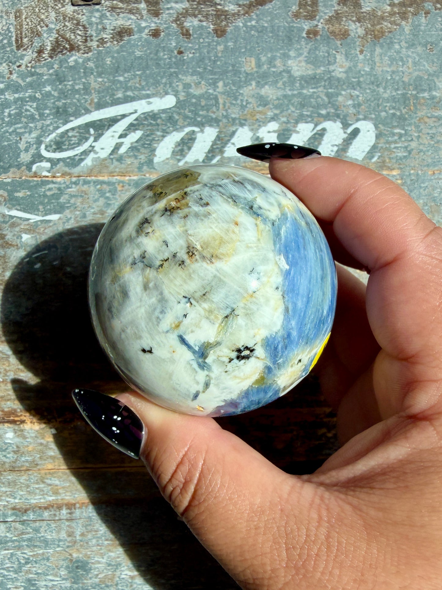 Gorgeous Blue Kyanite in Quartz Sphere | Opt I