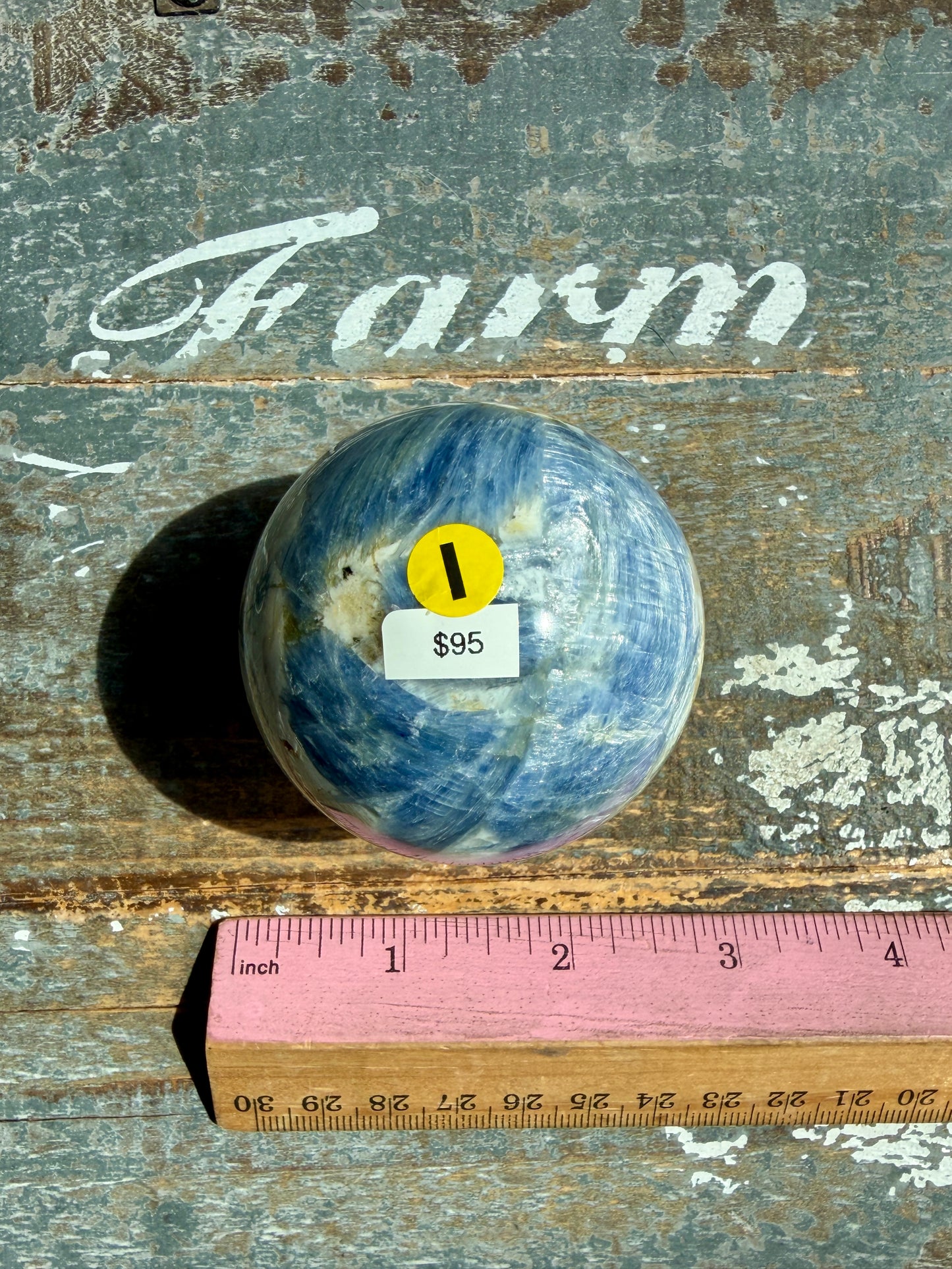 Gorgeous Blue Kyanite in Quartz Sphere | Opt I