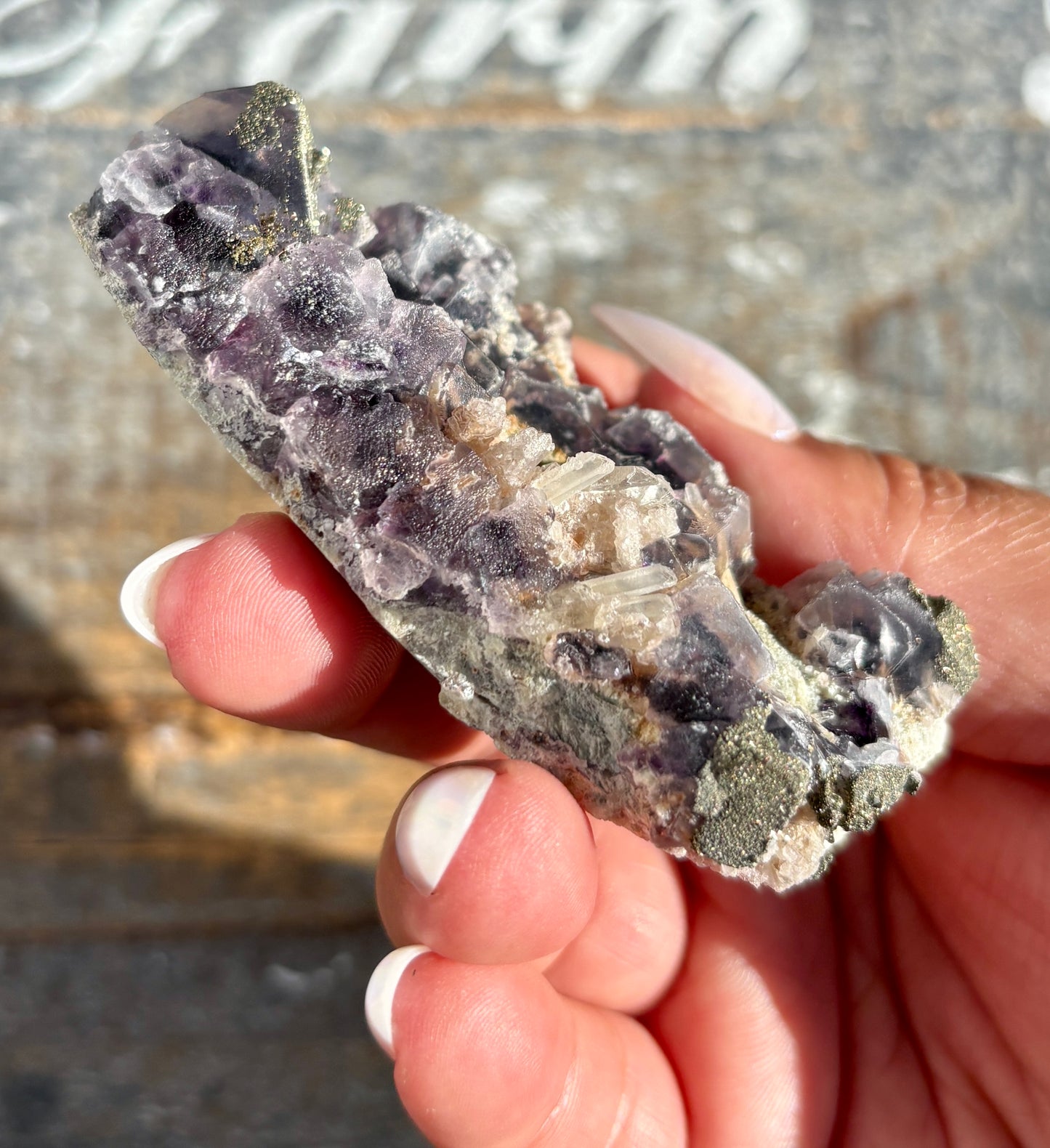 Gorgeous Yindu Fluorite with Pyrite Specimen from Mongolia | Opt L