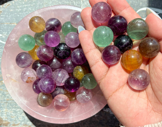 One (1) Gorgeous Mini Rainbow Fluorite Sphere | Intuitively Chosen