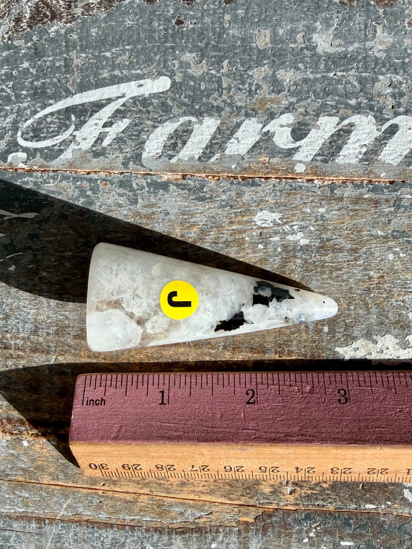 Flashy Rainbow Moonstone Ring Holder | Opt J