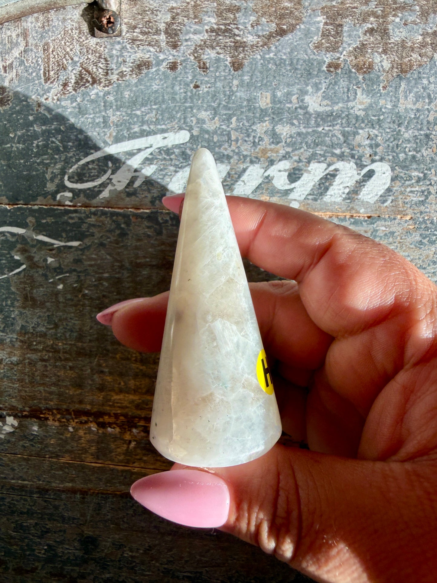 Flashy Rainbow Moonstone Ring Holder | Opt H