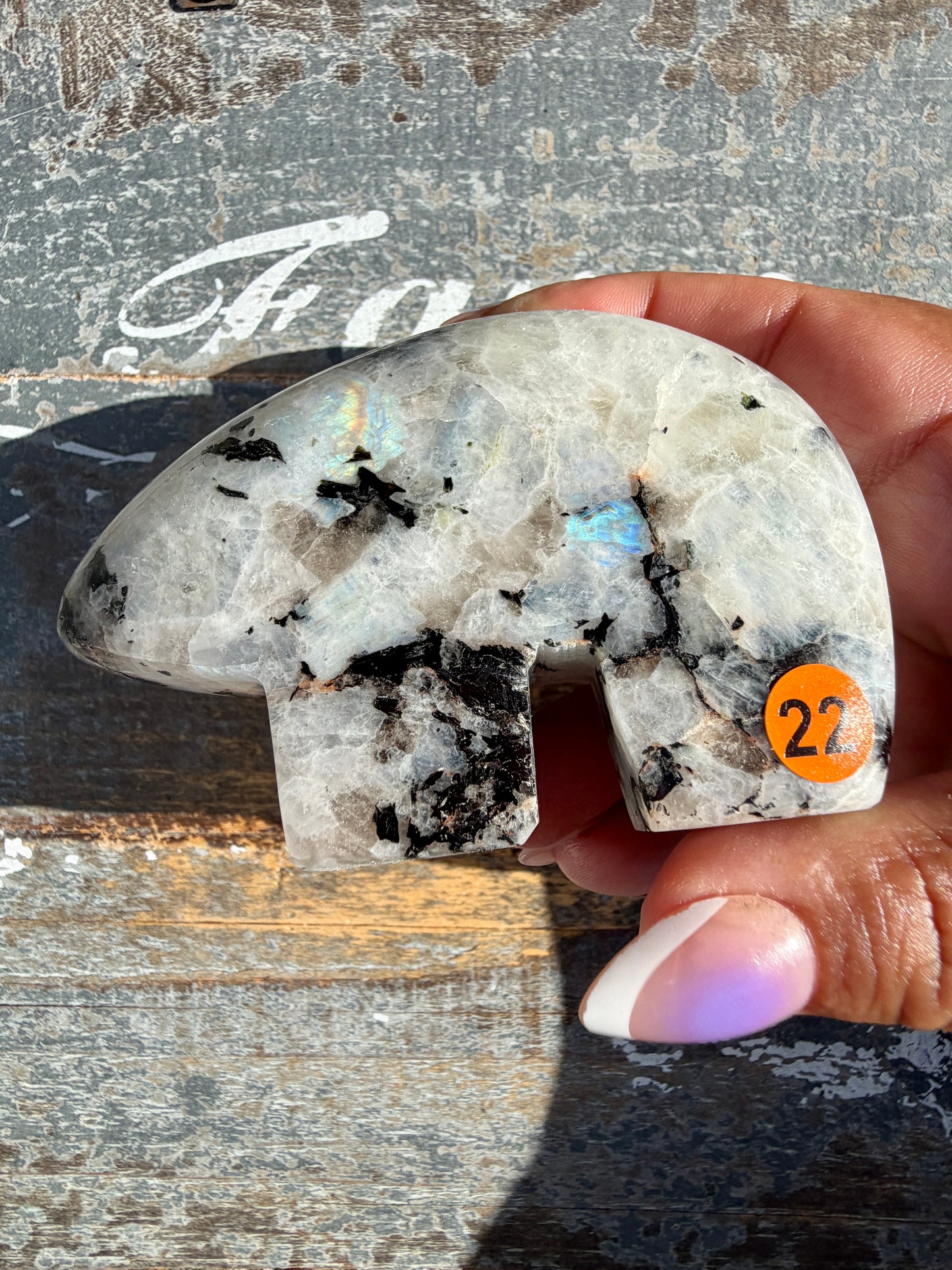 Adorable Rainbow Moonstone Bear | India | Opt 22