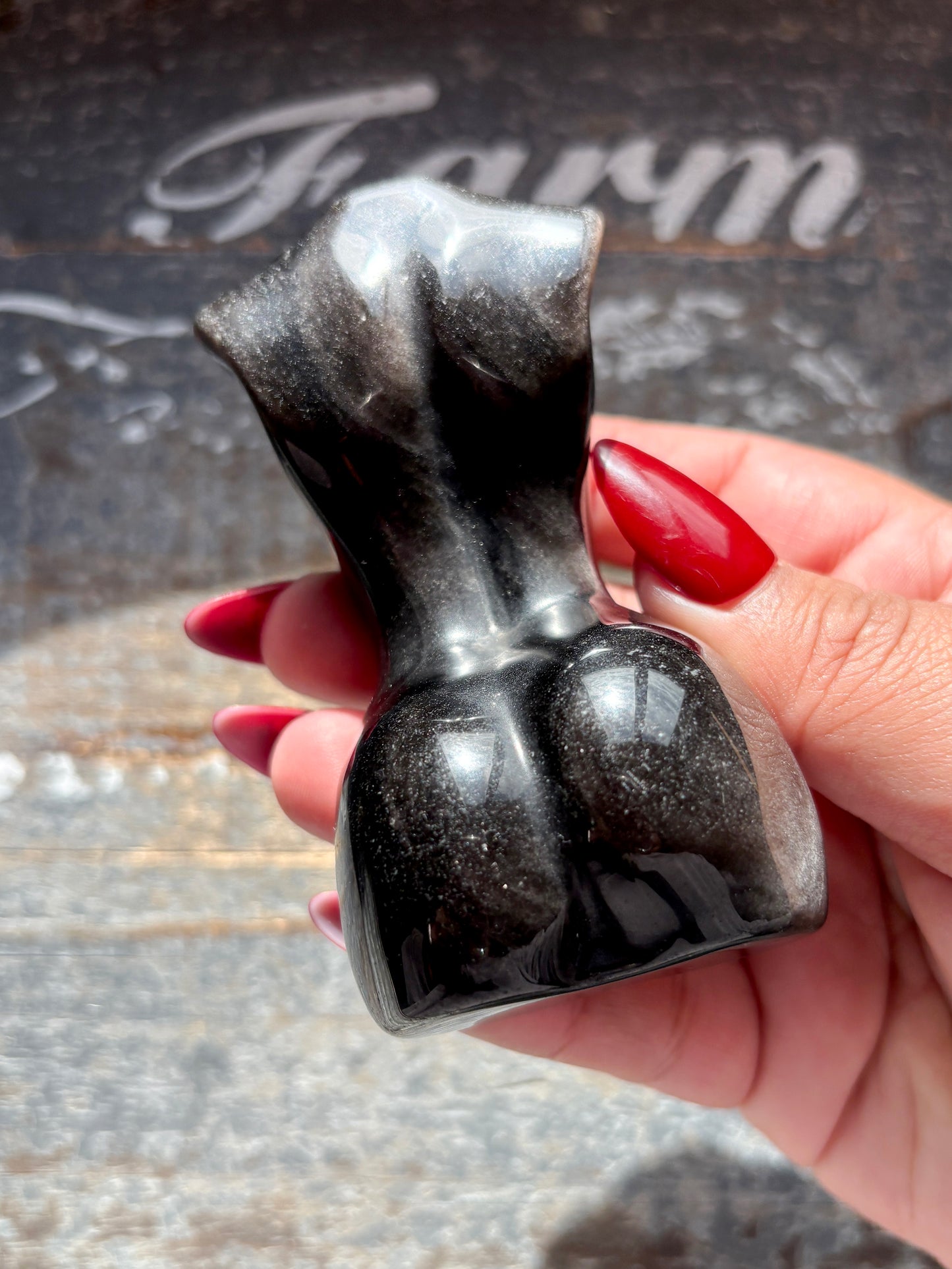 Gorgeous Silver Sheen Obsidian Goddess Body