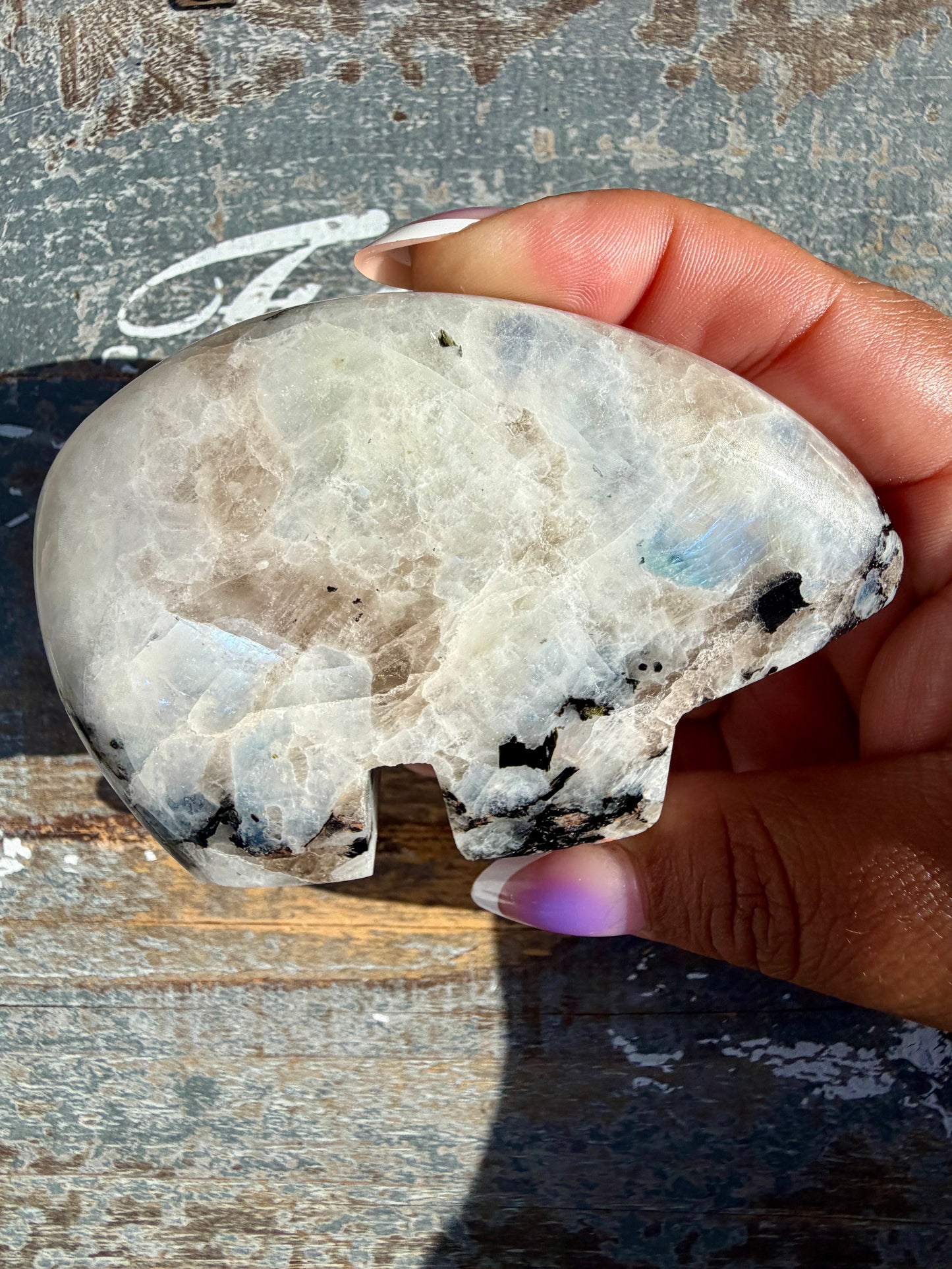 Adorable Rainbow Moonstone Bear | India | Opt 22