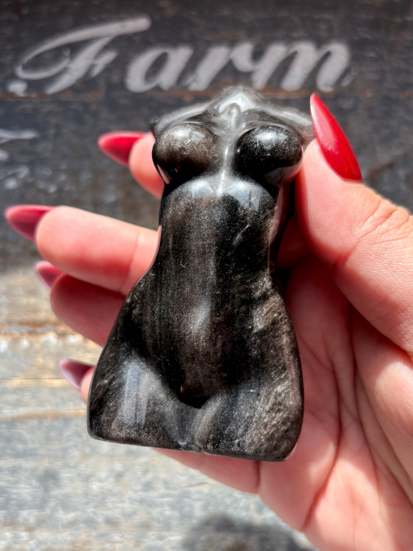 Gorgeous Silver Sheen Obsidian Goddess Body