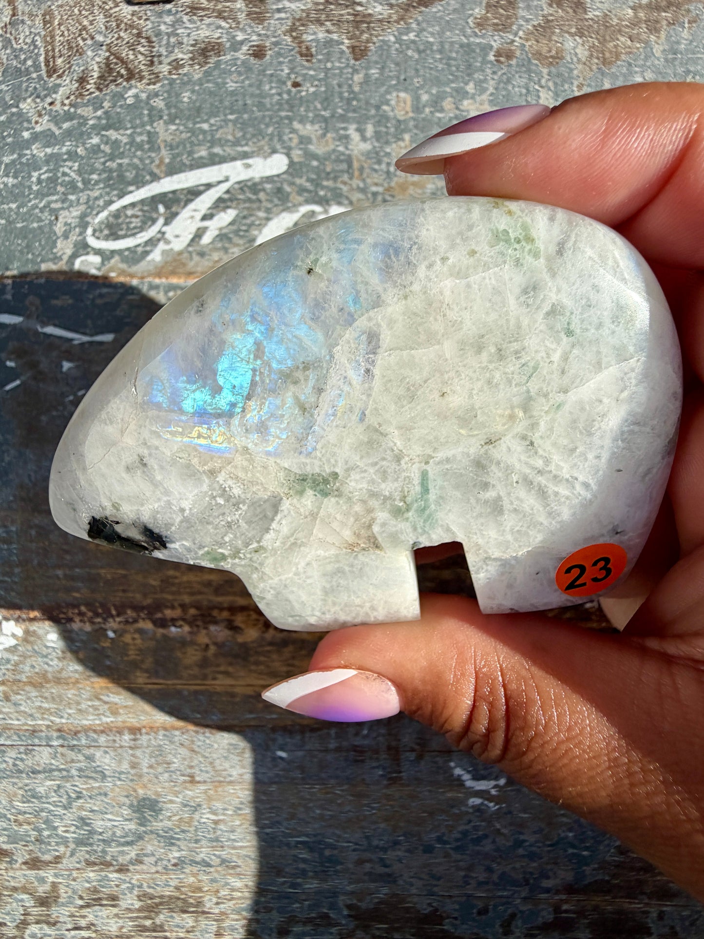 Adorable Rainbow Moonstone Bear | India | Opt 23