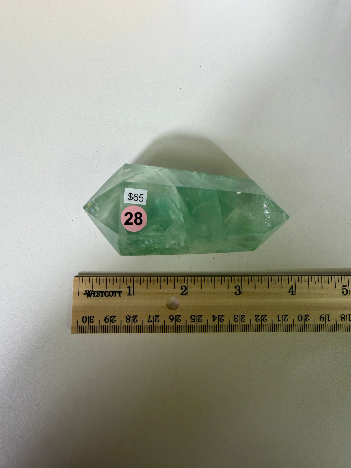 Gorgeous Mint Fluorite Wand w/ Rainbows | Opt 28