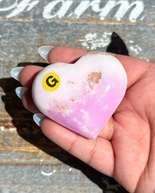 Gorgeous Pink Aragonite Heart from Pakistan | Opt G