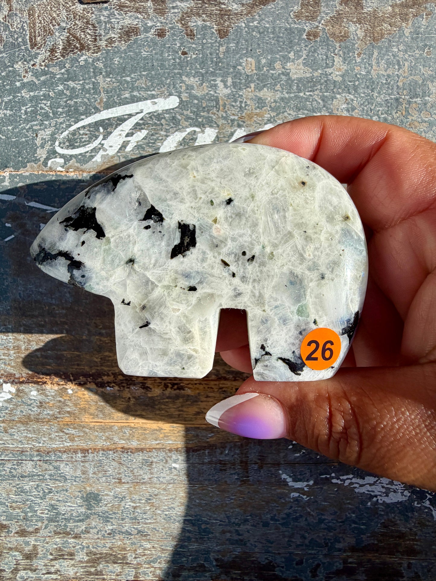 Adorable Rainbow Moonstone Bear | India | Opt 26