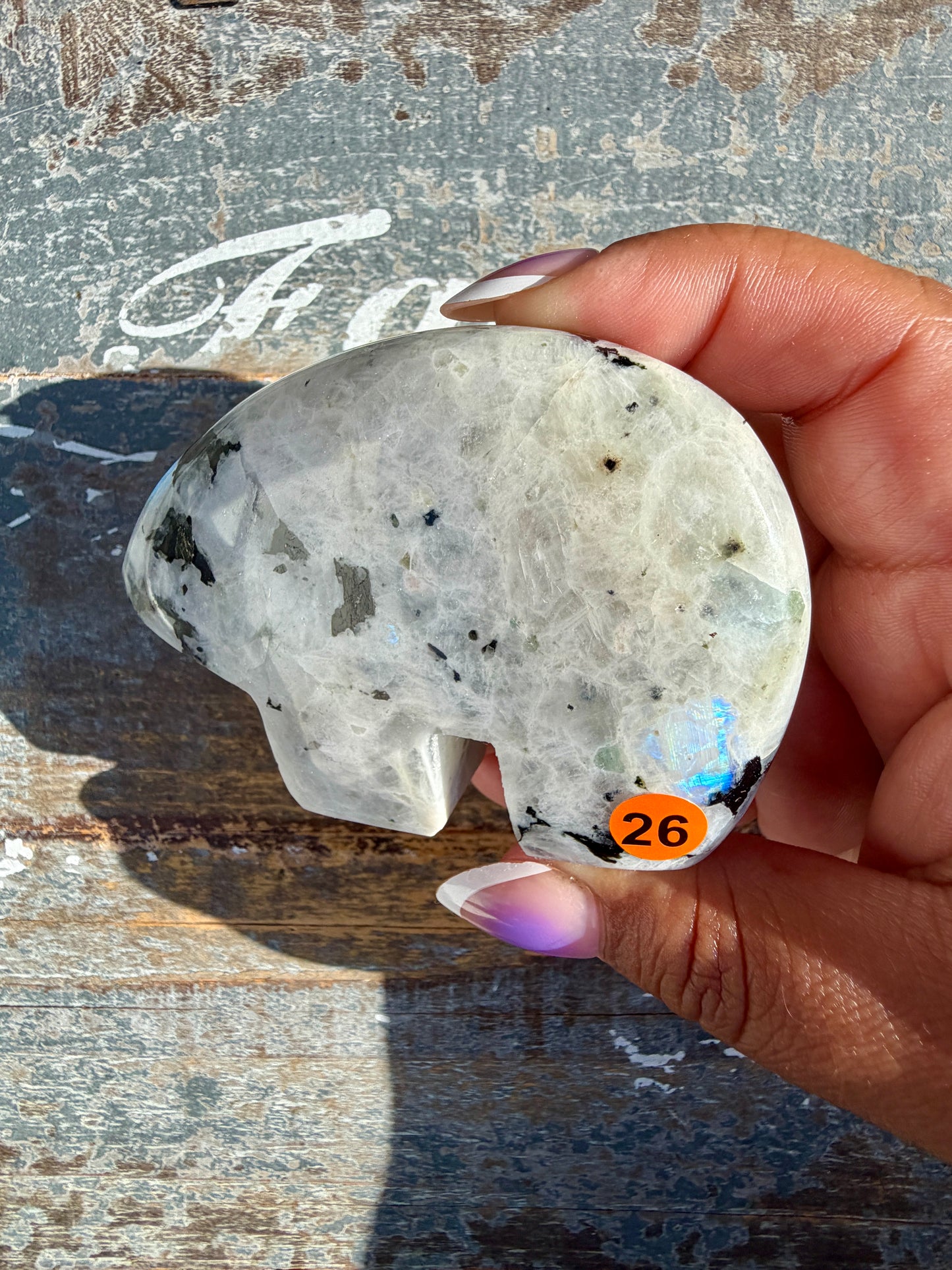Adorable Rainbow Moonstone Bear | India | Opt 26
