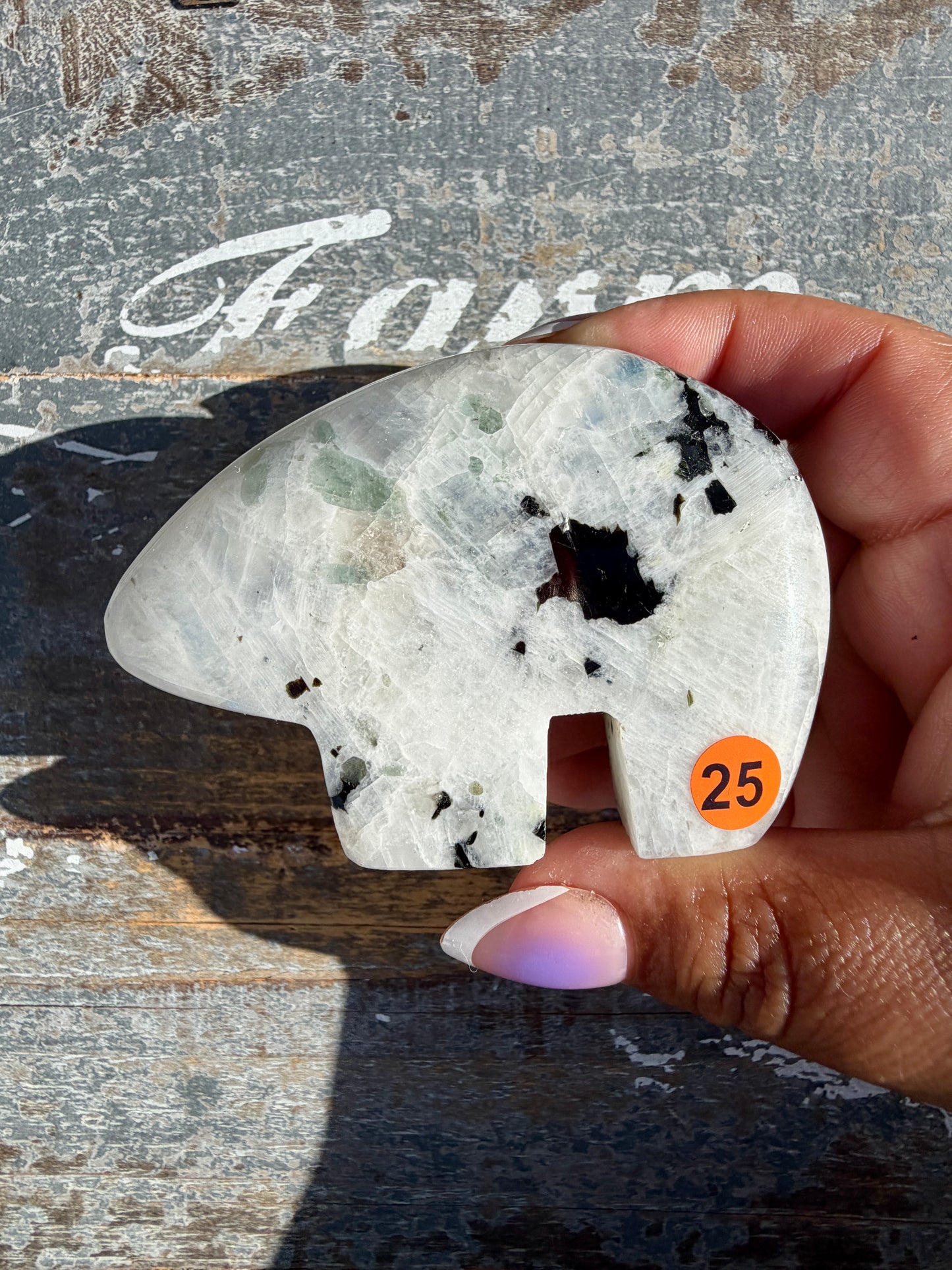 Adorable Rainbow Moonstone Bear | India | Opt 25