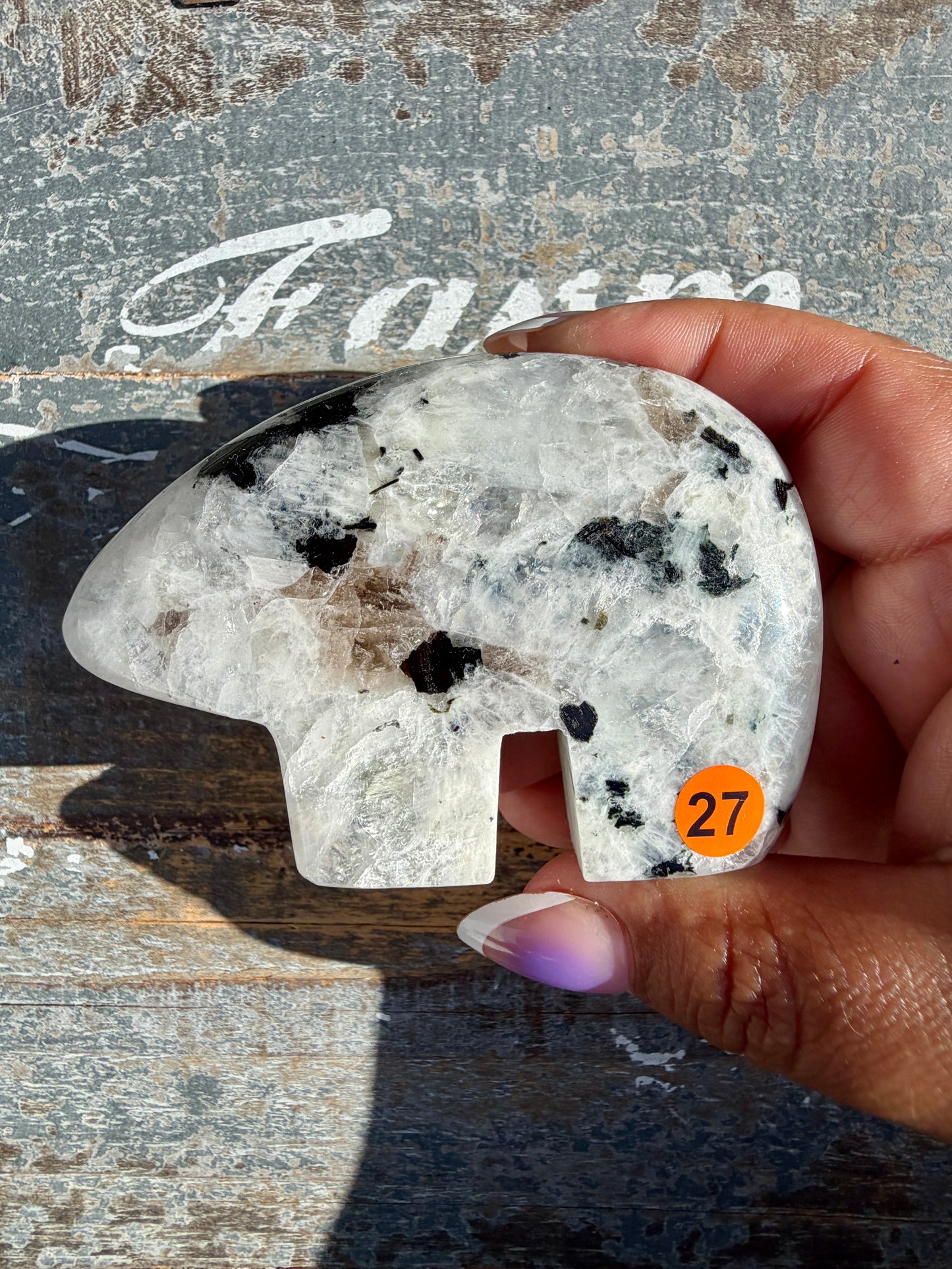 Adorable Rainbow Moonstone Bear | India | Opt 27