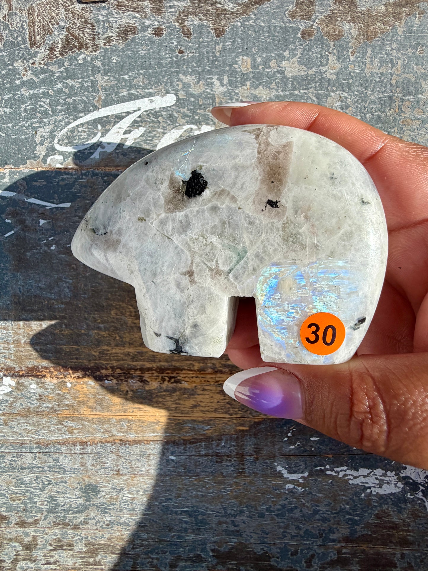 Adorable Rainbow Moonstone Bear | India | Opt 30