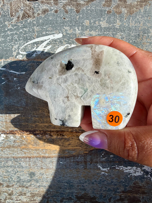Adorable Rainbow Moonstone Bear | India | Opt 30