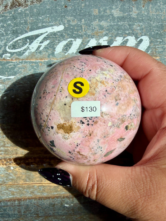 Gorgeous Rhodonite Sphere From Peru | Opt S