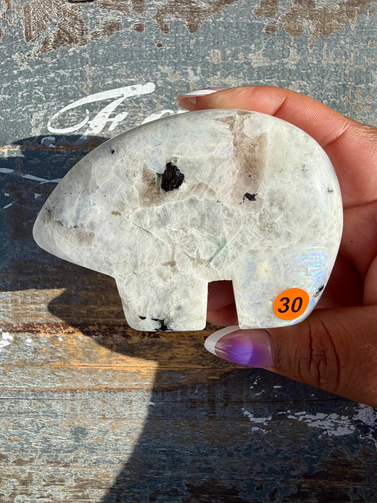 Adorable Rainbow Moonstone Bear | India | Opt 30