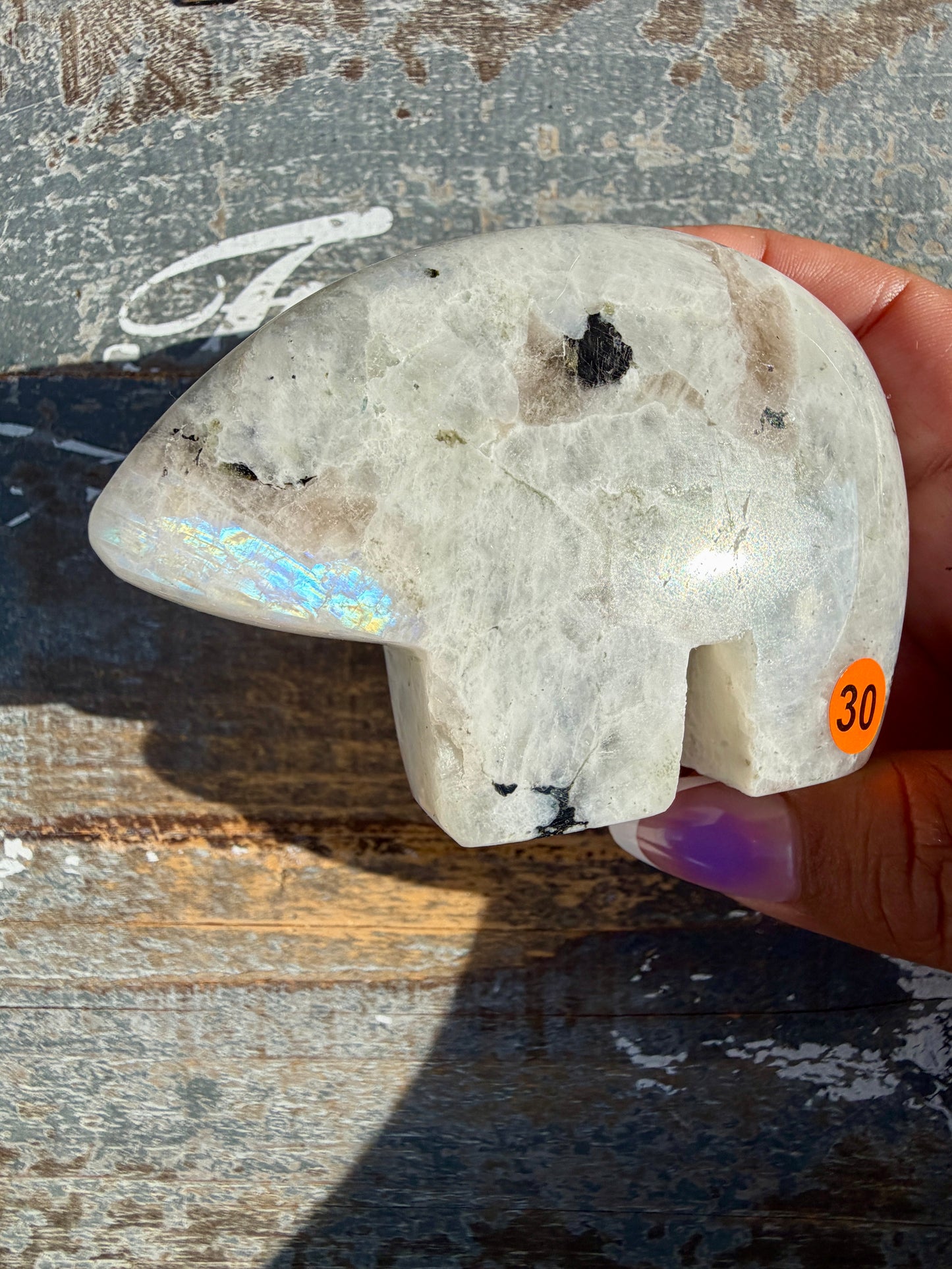 Adorable Rainbow Moonstone Bear | India | Opt 30