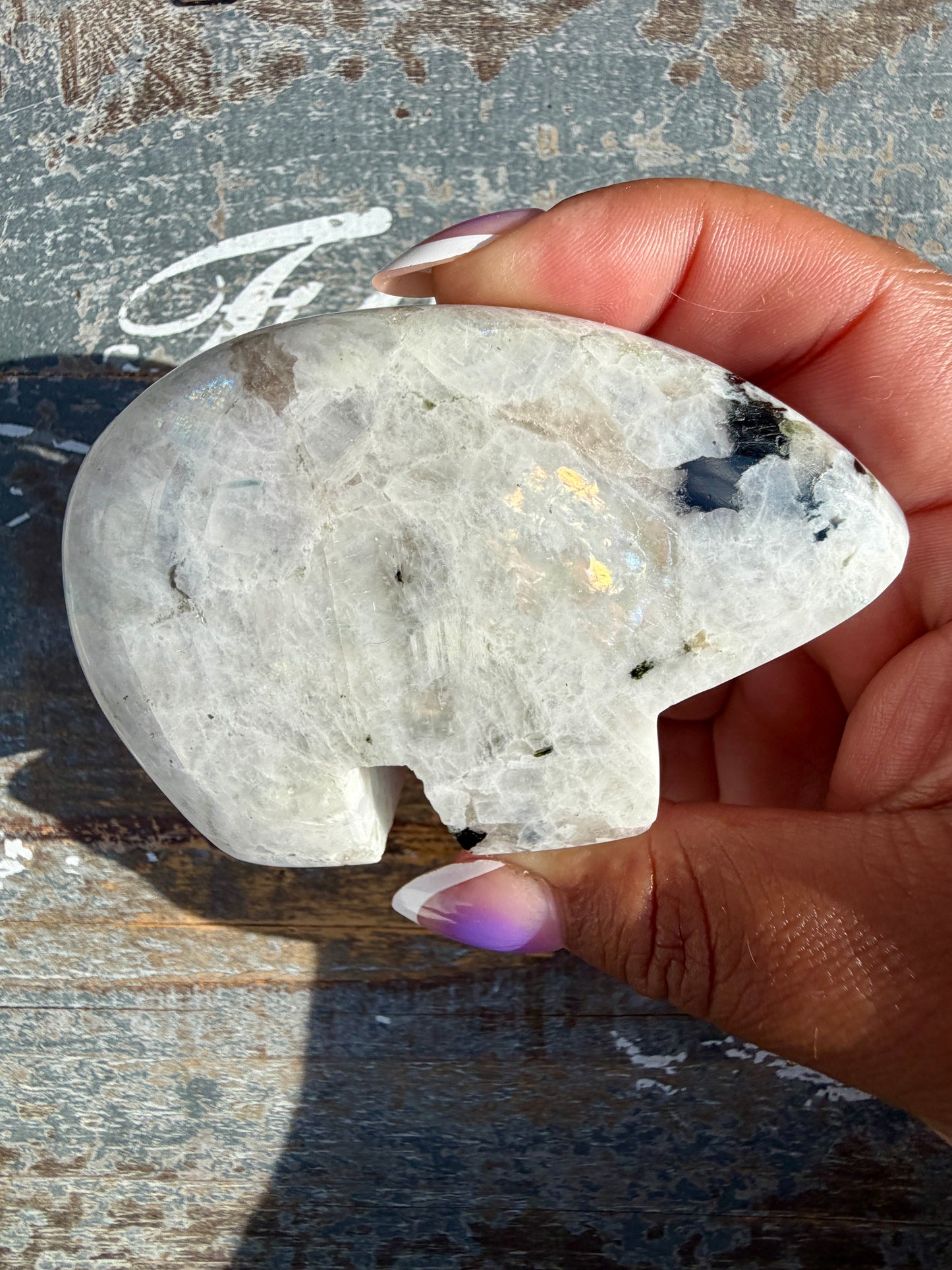 Adorable Rainbow Moonstone Bear | India | Opt 30