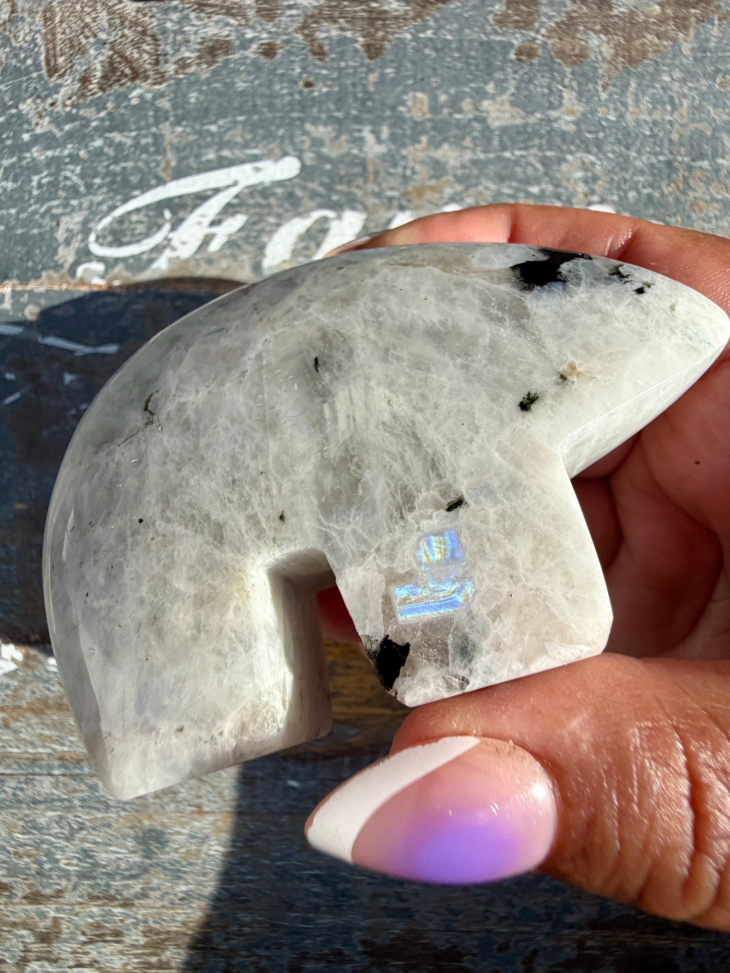 Adorable Rainbow Moonstone Bear | India | Opt 30