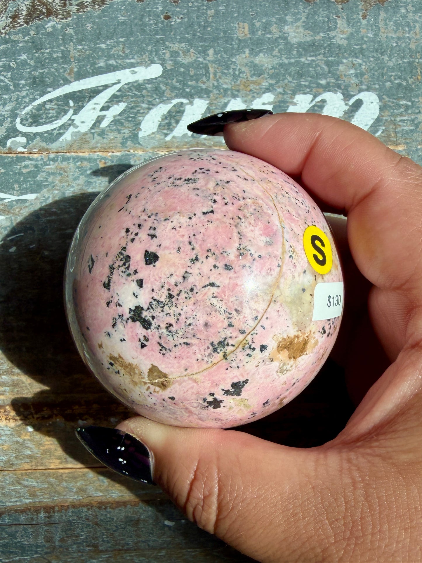 Gorgeous Rhodonite Sphere From Peru | Opt S