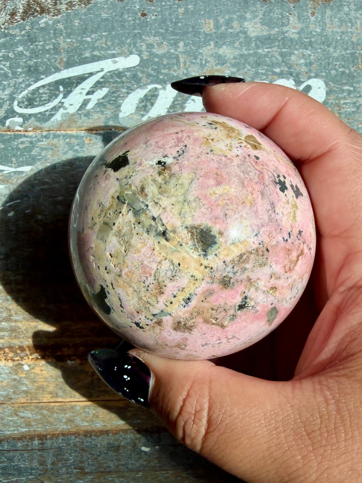 Gorgeous Rhodonite Sphere From Peru | Opt S