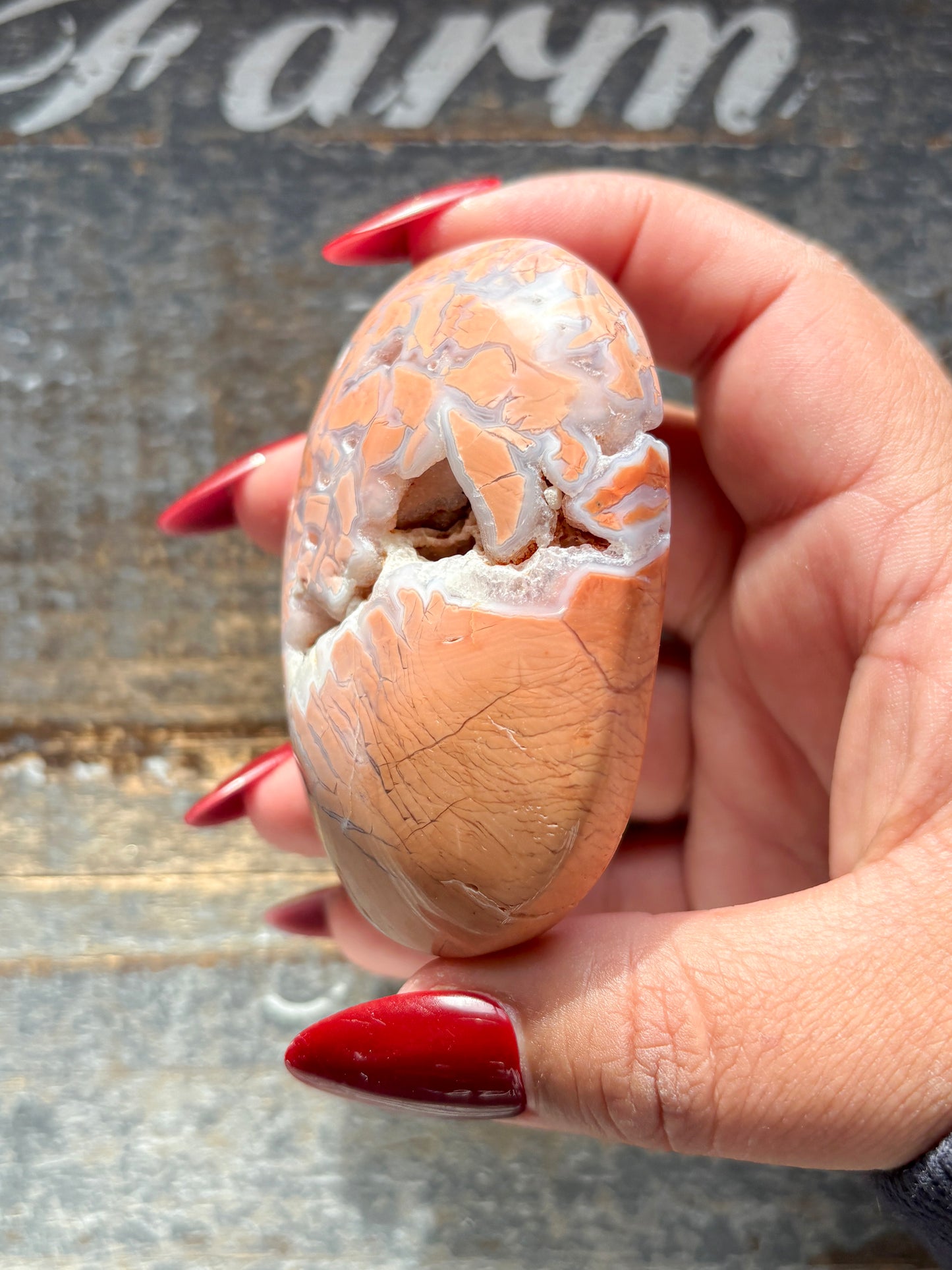 Gorgeous Pink Agate Palm Stone