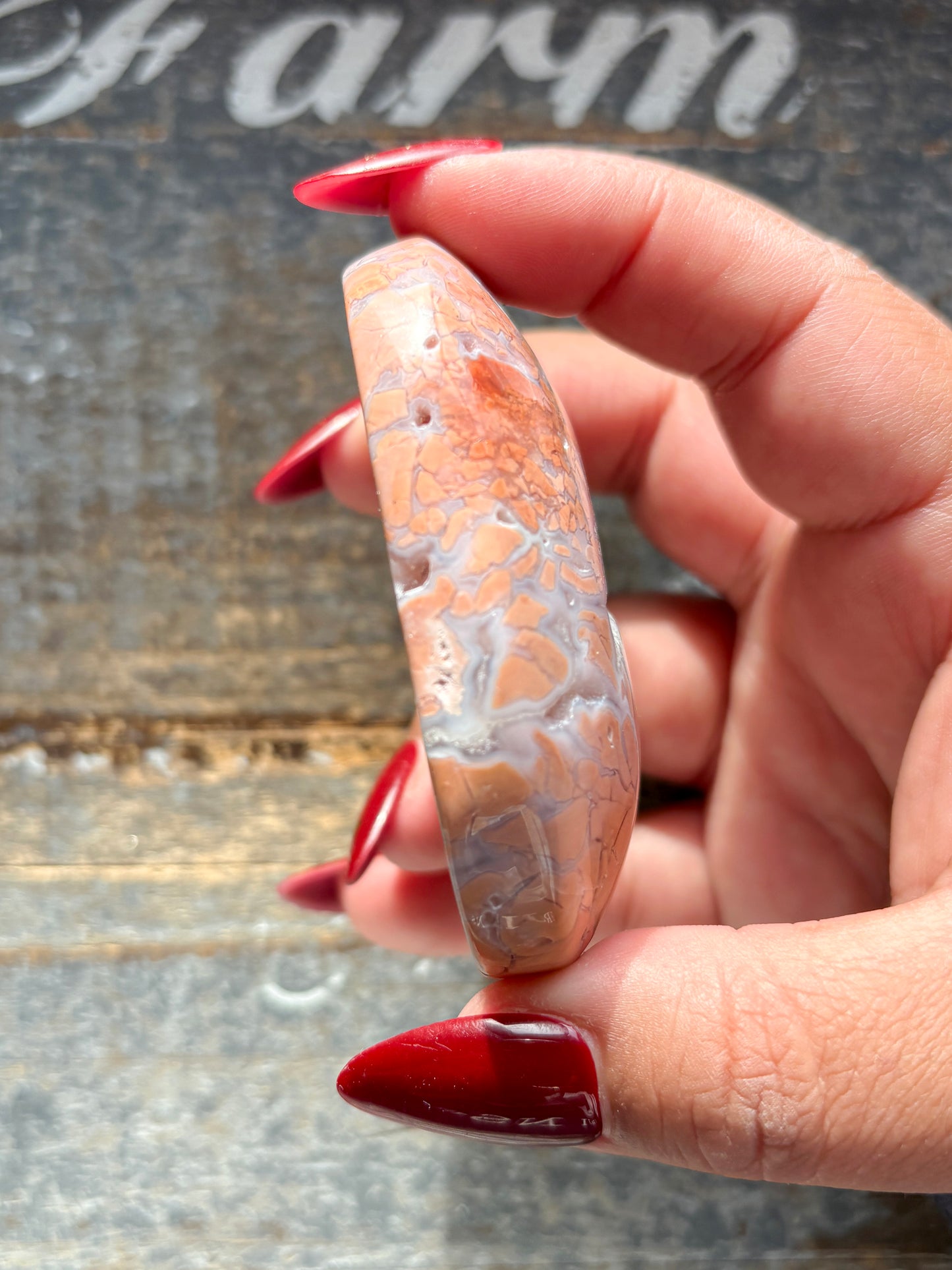 Gorgeous Pink Agate Palm Stone