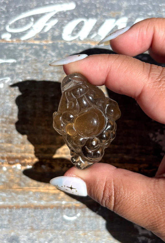 Gorgeous Natural Smokey Quartz Money Toad | Money Manifester | Opt T