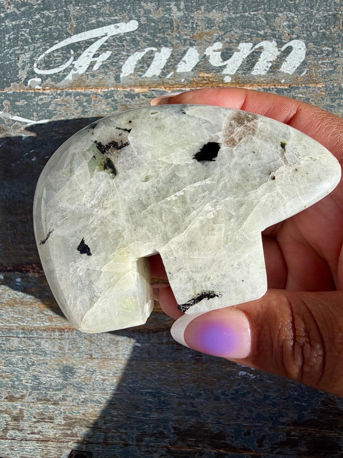 Adorable Rainbow Moonstone Bear | India | Opt 32