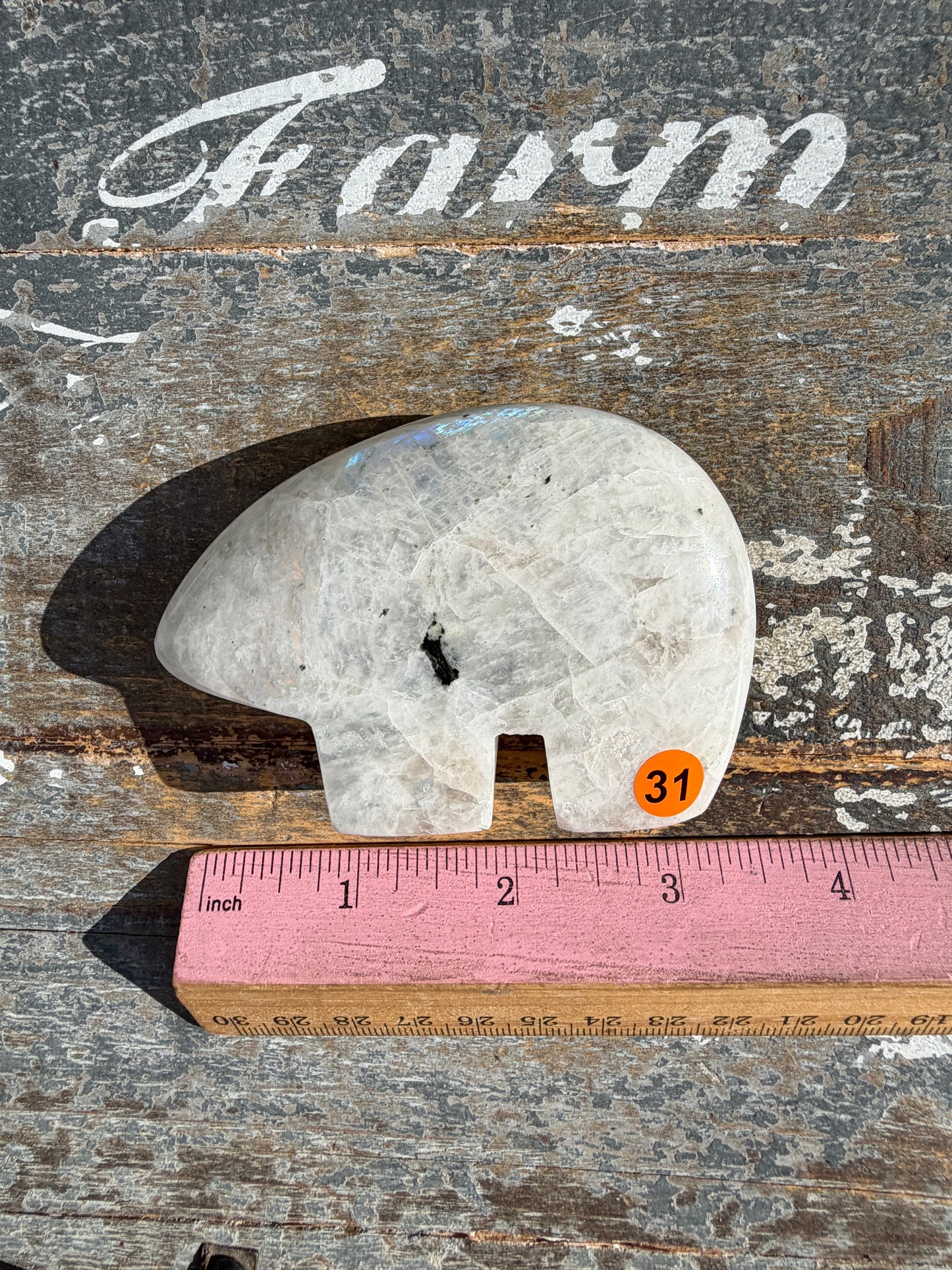 Adorable Rainbow Moonstone Bear | India | Opt 31