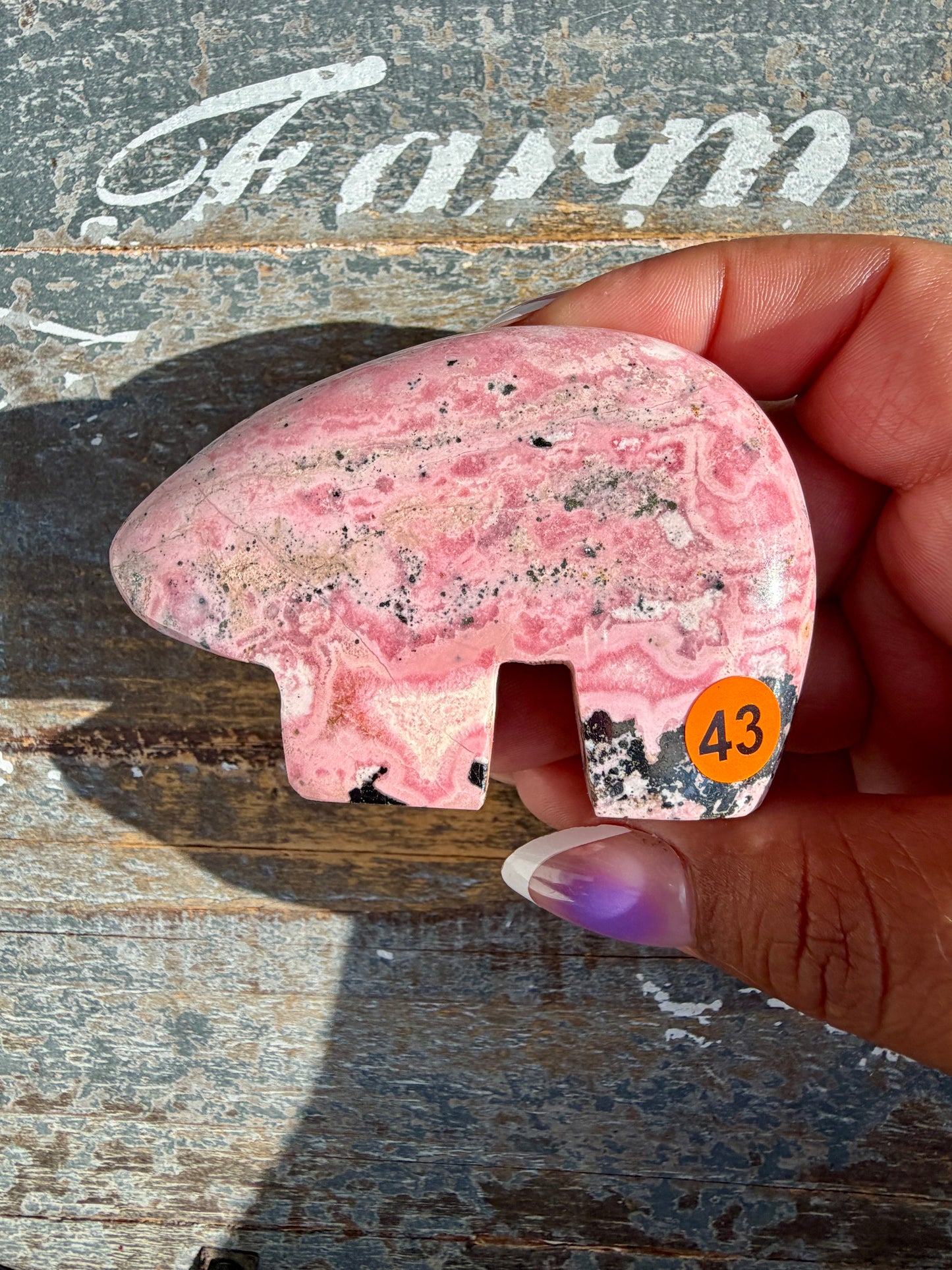 Adorable Pink Rhodonite Bear | Peru | Opt 43