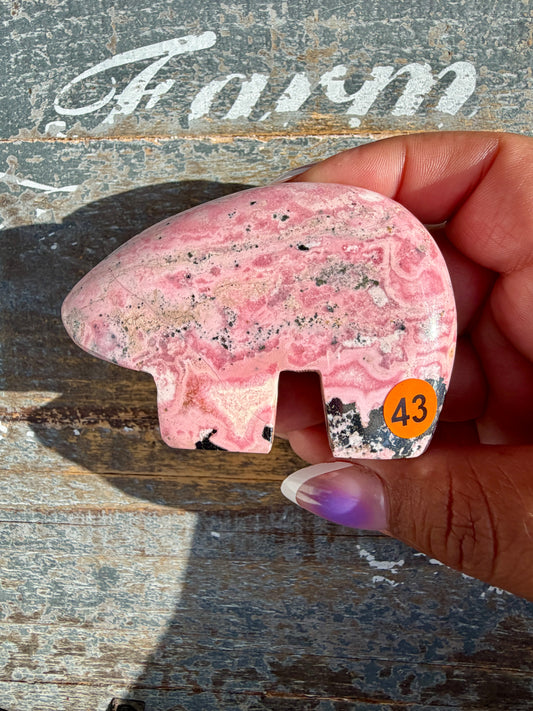 Adorable Pink Rhodonite Bear | Peru | Opt 43