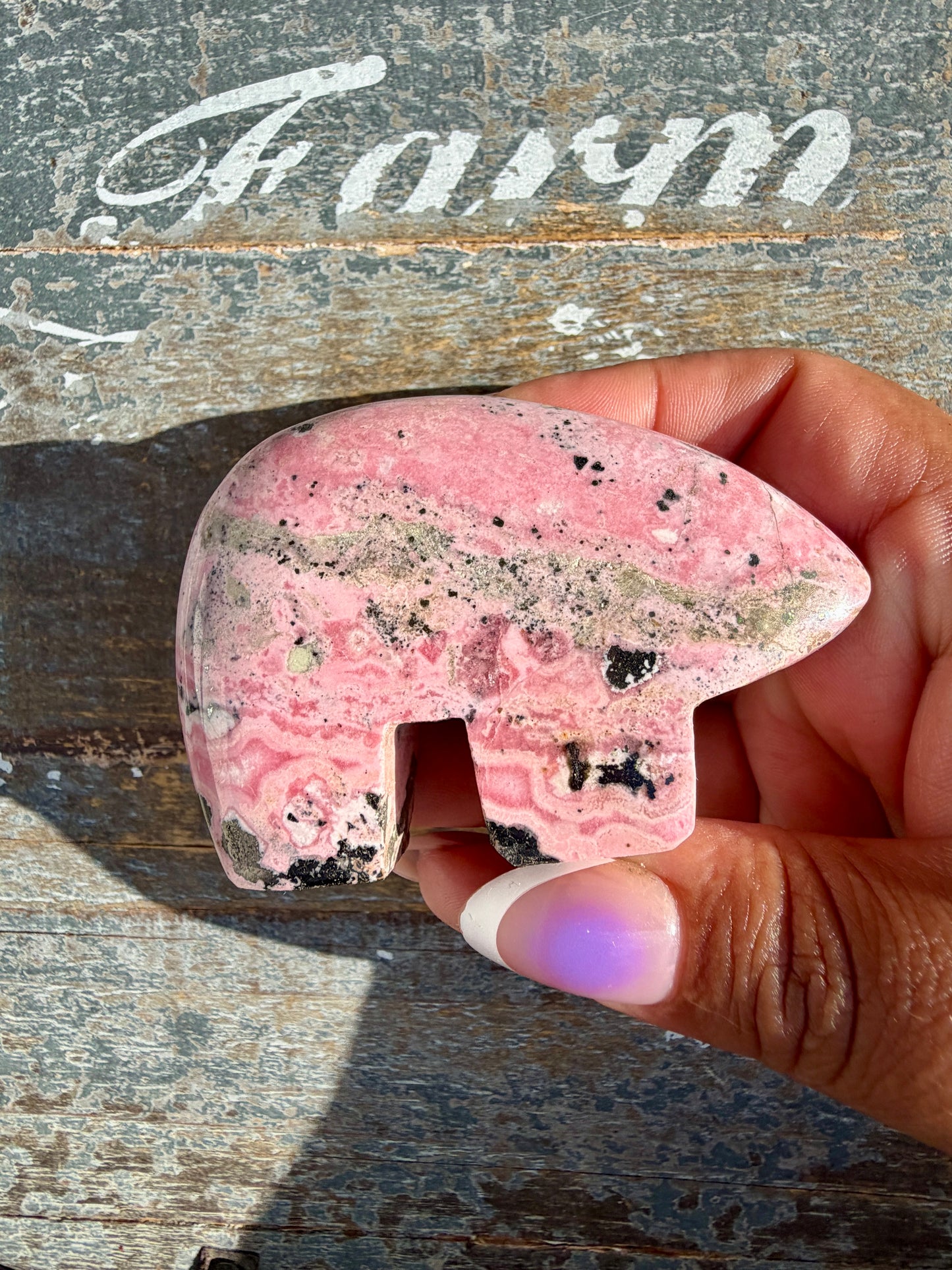 Adorable Pink Rhodonite Bear | Peru | Opt 43