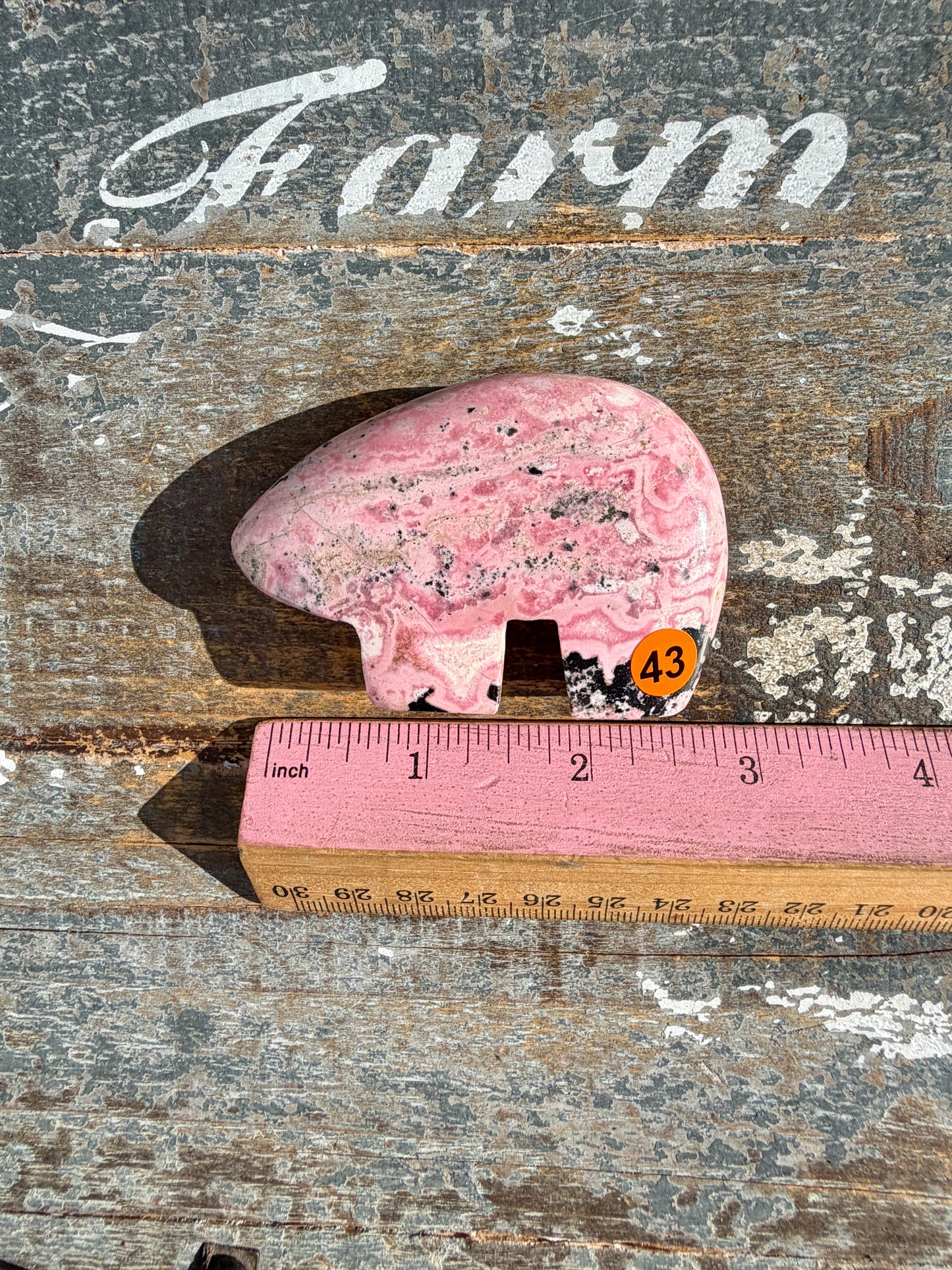 Adorable Pink Rhodonite Bear | Peru | Opt 43