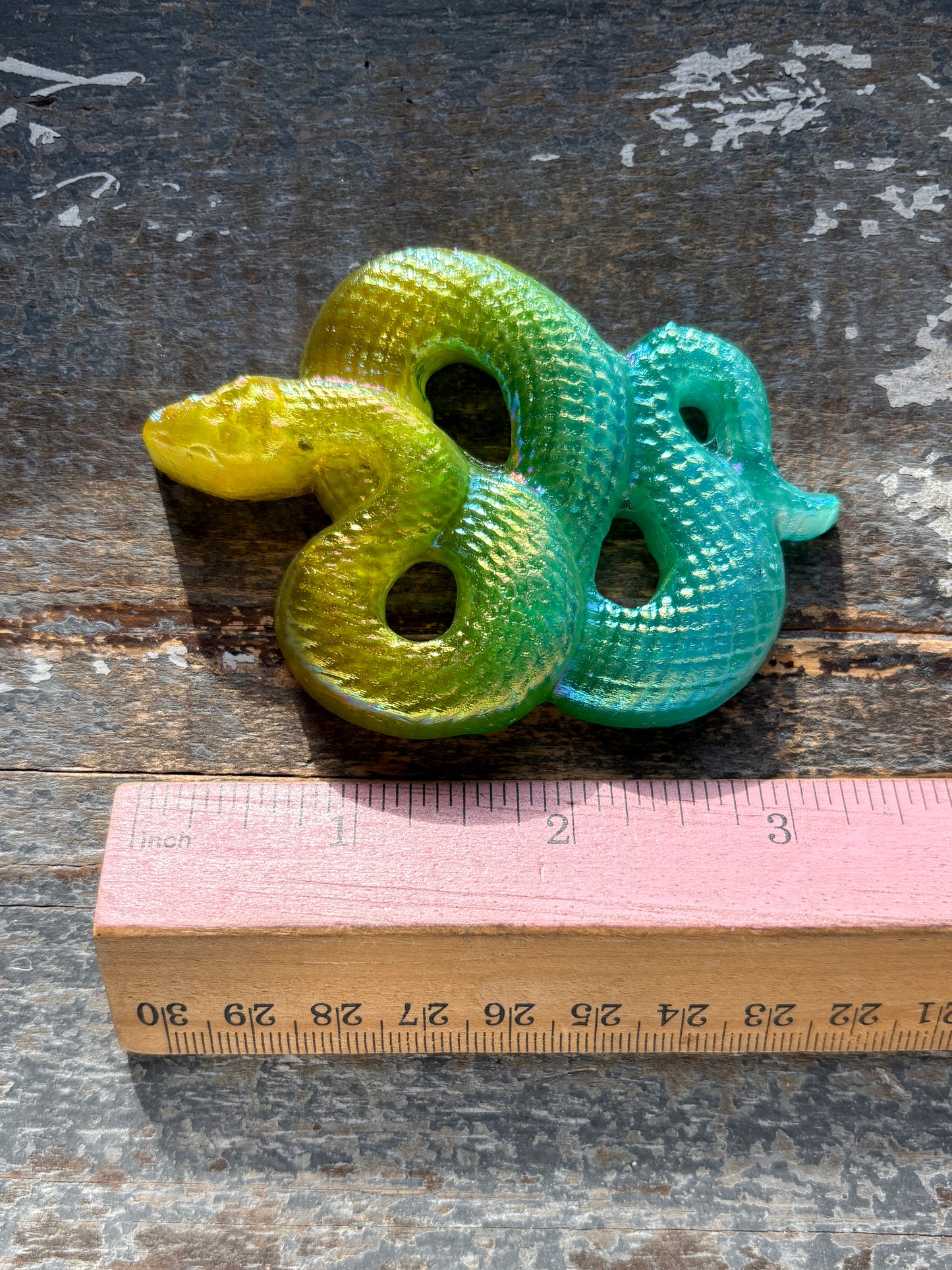 Gorgeous Aura Selenite Snake