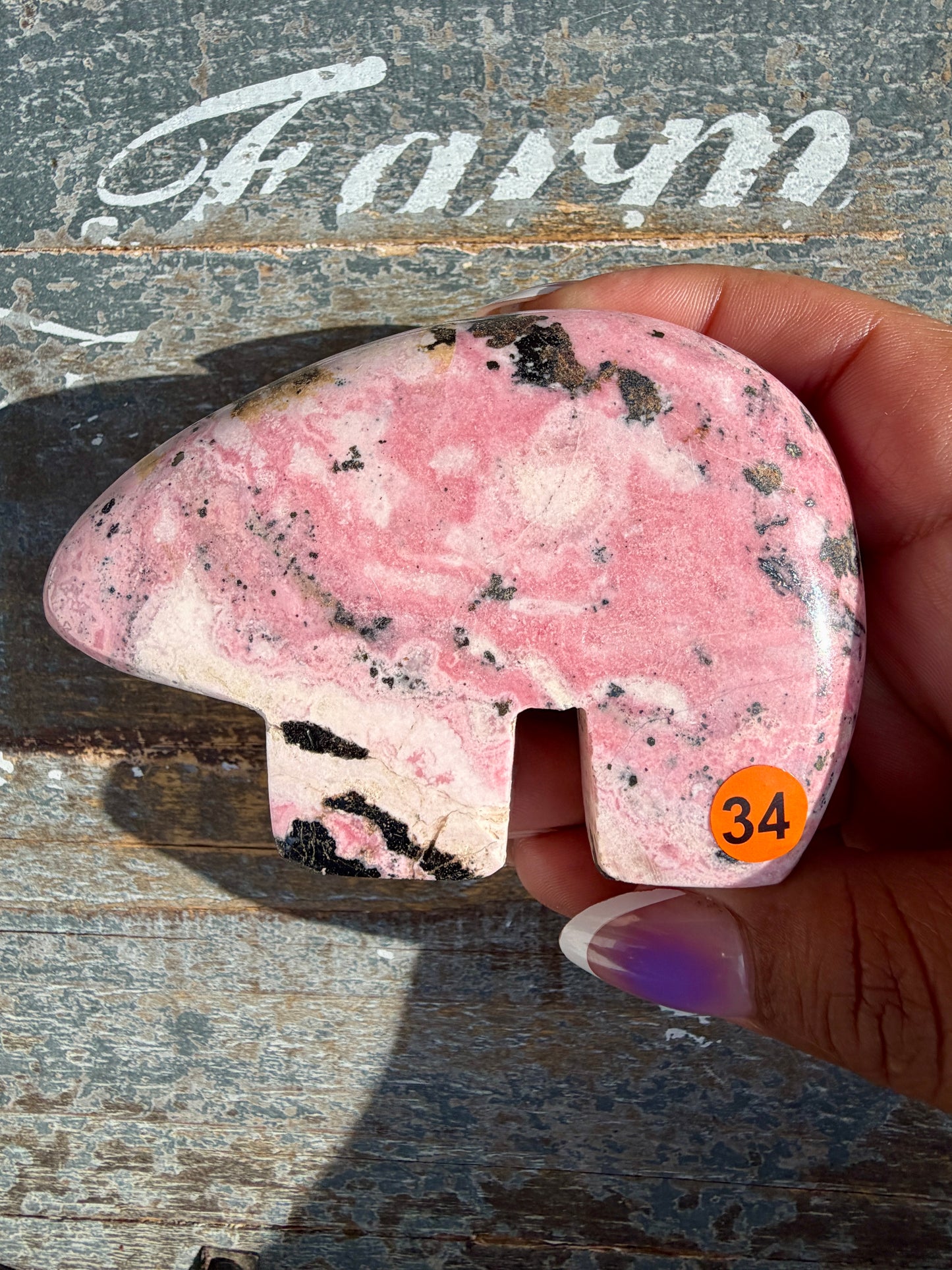 Adorable Pink Rhodonite Bear | Peru | Opt 34