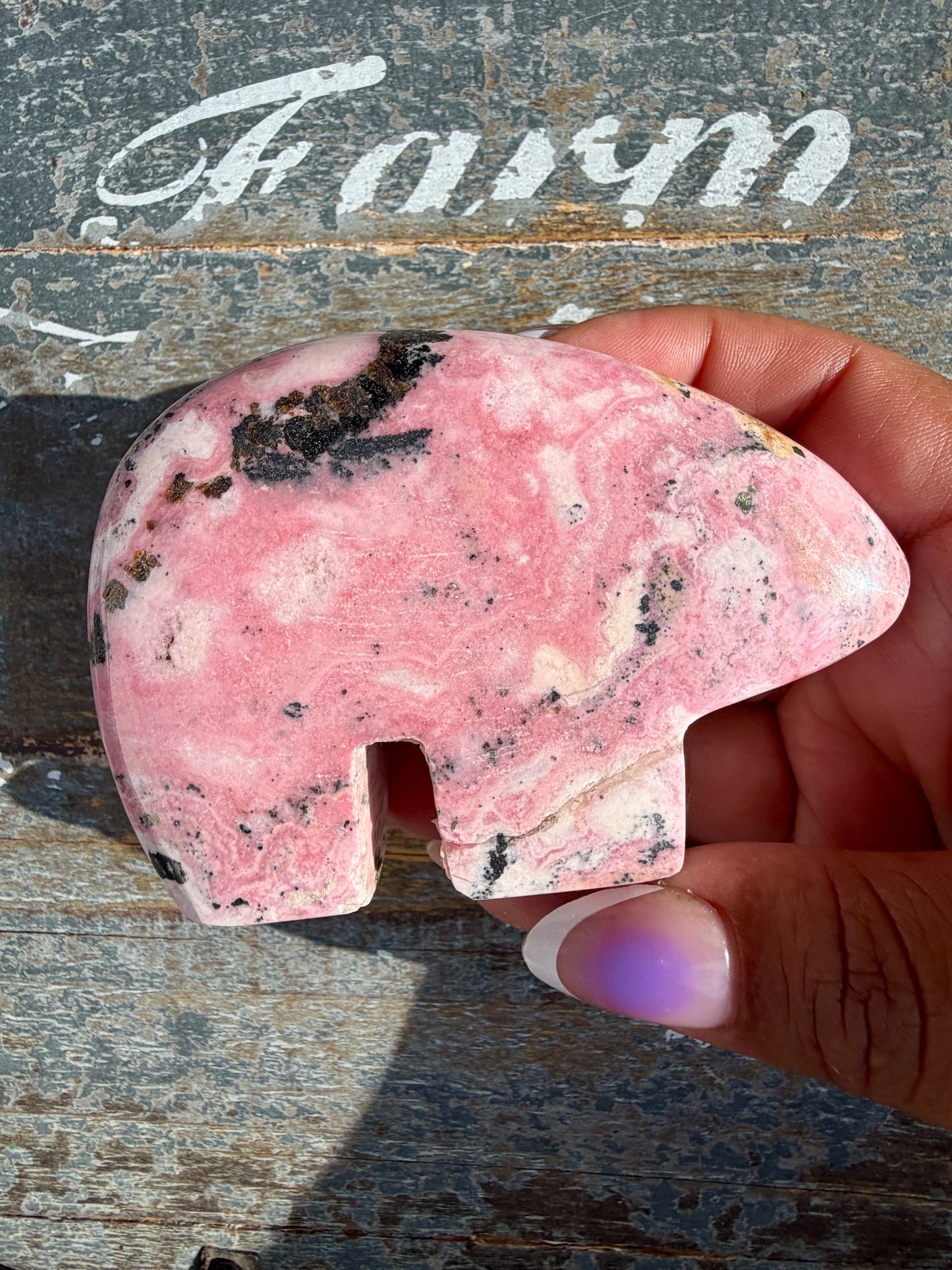Adorable Pink Rhodonite Bear | Peru | Opt 34