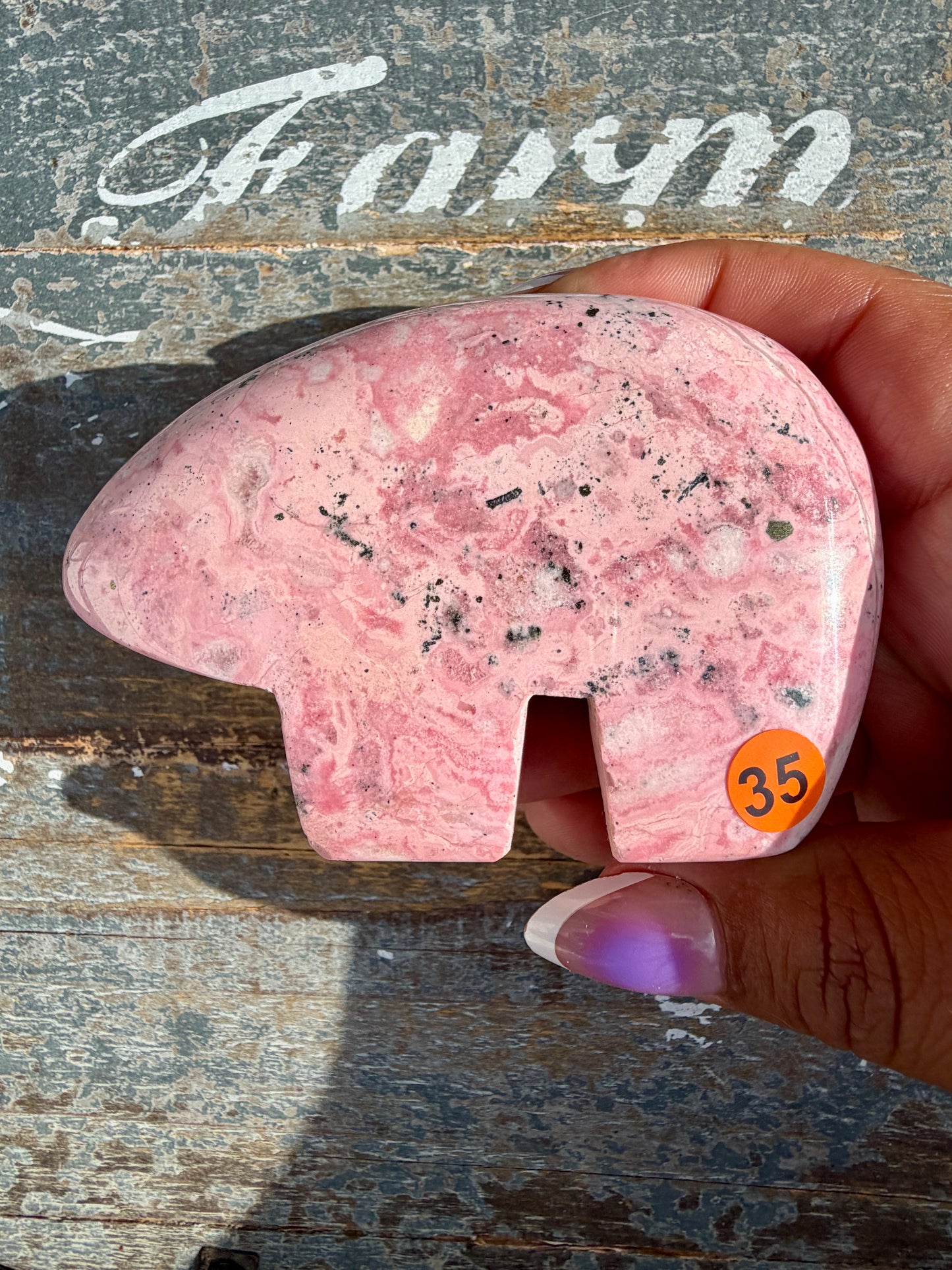 Adorable Pink Rhodonite Bear | Peru | Opt 35