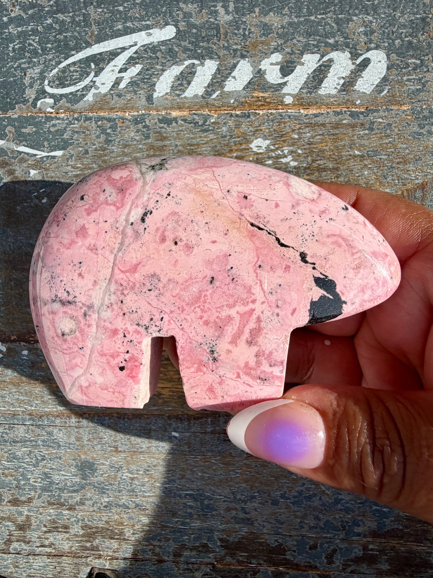 Adorable Pink Rhodonite Bear | Peru | Opt 35