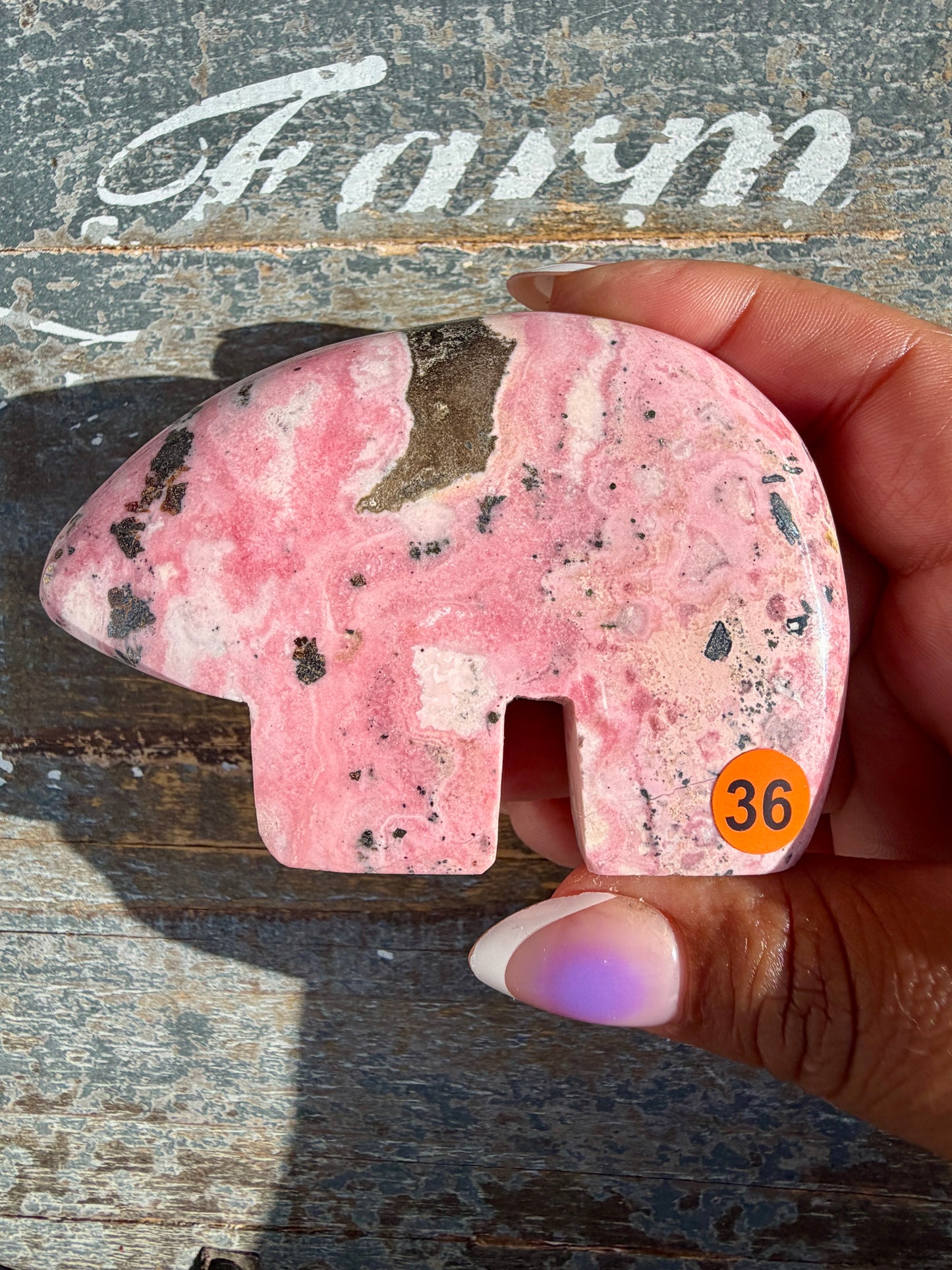Adorable Pink Rhodonite Bear | Peru | Opt 36