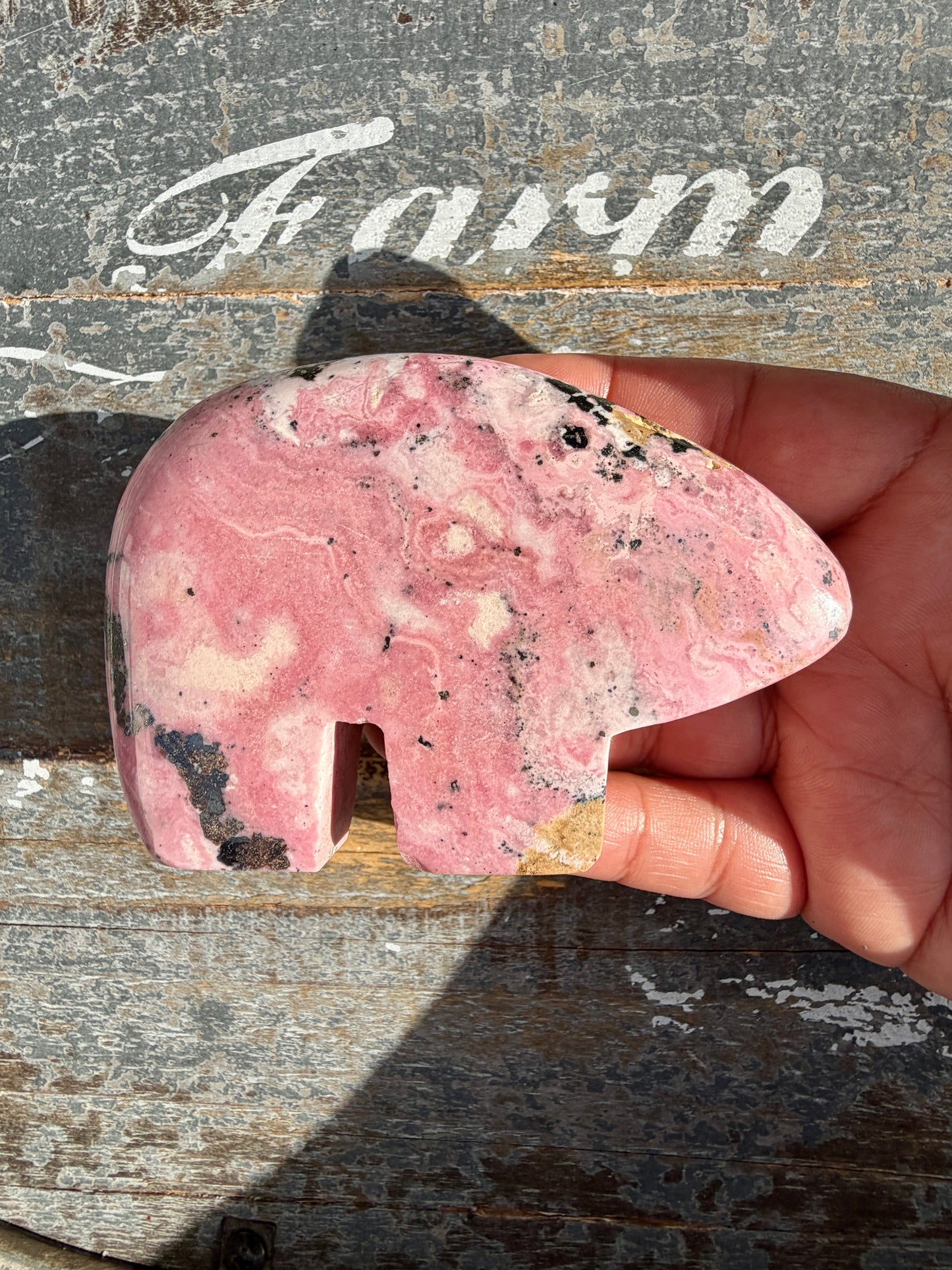 Adorable Pink Rhodonite Bear | Peru | Opt 37