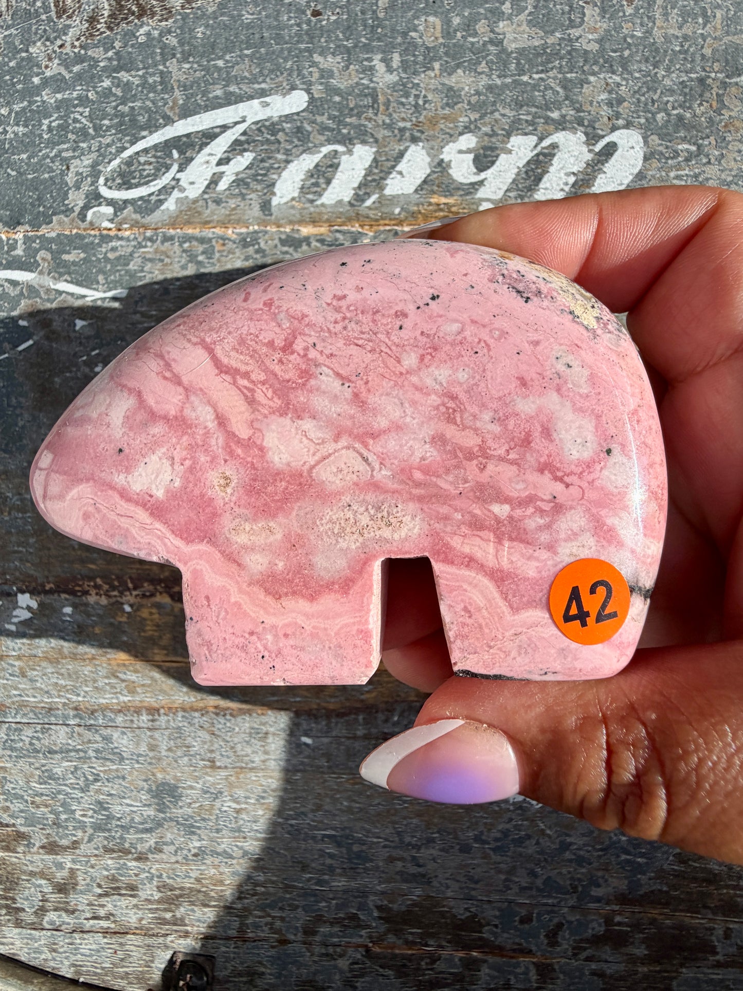 Adorable Pink Rhodonite Bear | Peru | Opt 42
