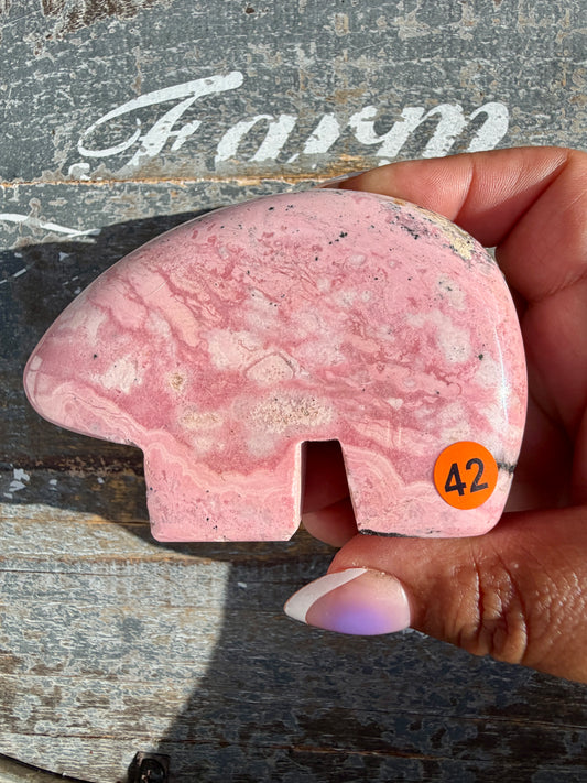 Adorable Pink Rhodonite Bear | Peru | Opt 42