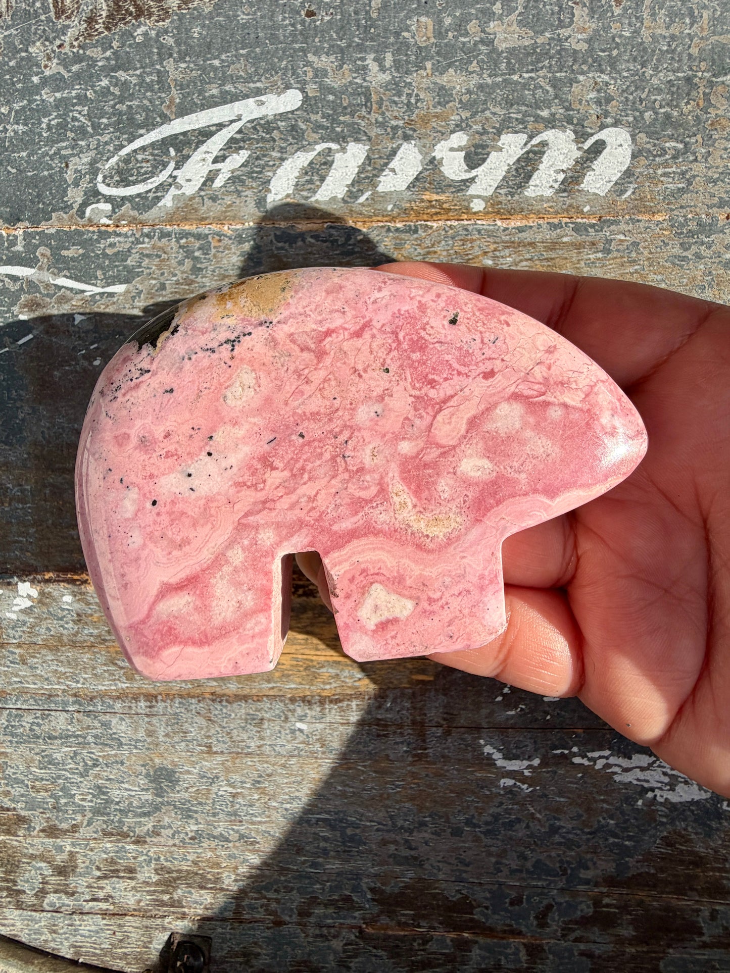 Adorable Pink Rhodonite Bear | Peru | Opt 42