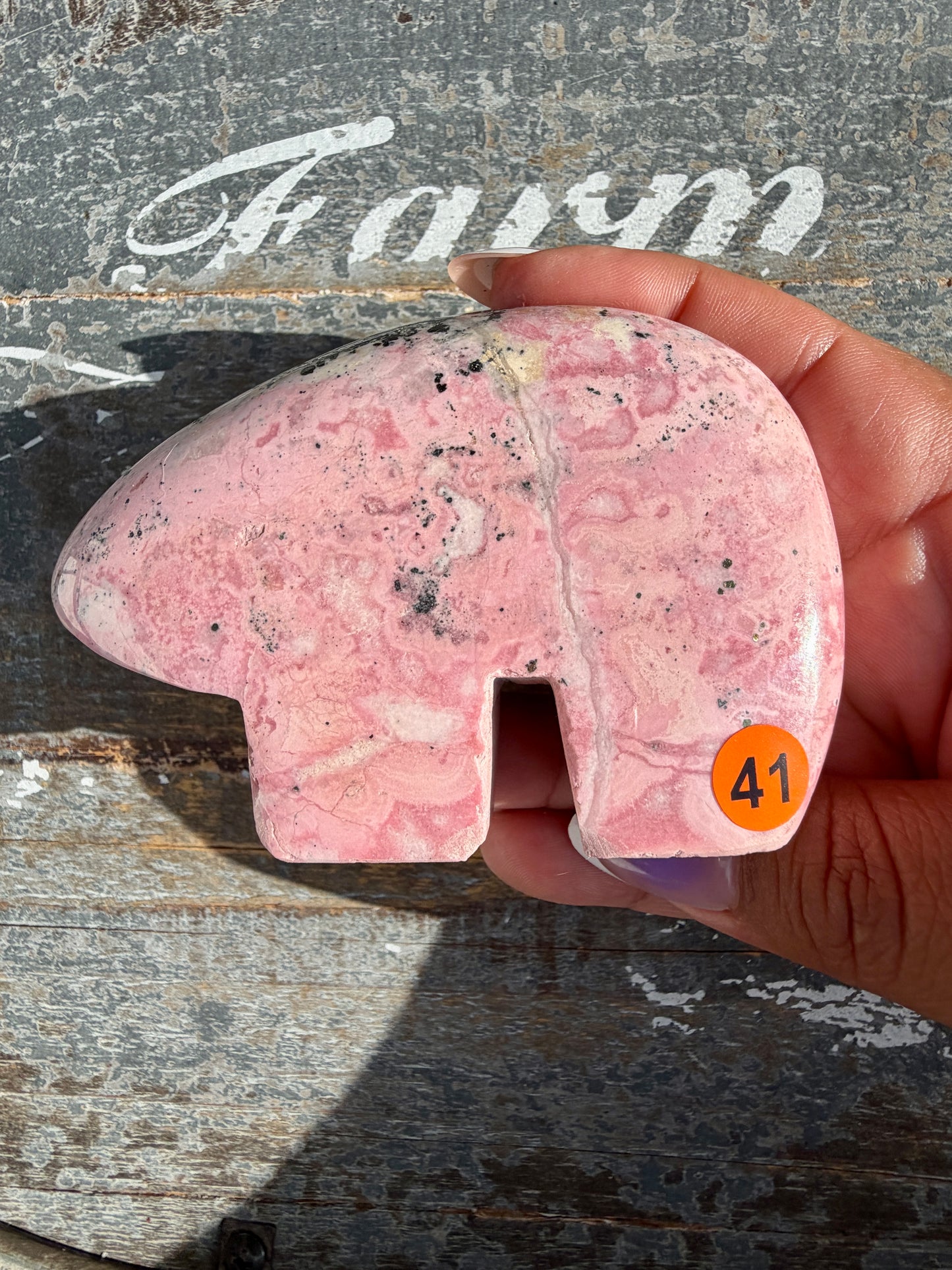 Adorable Pink Rhodonite Bear | Peru | Opt 41